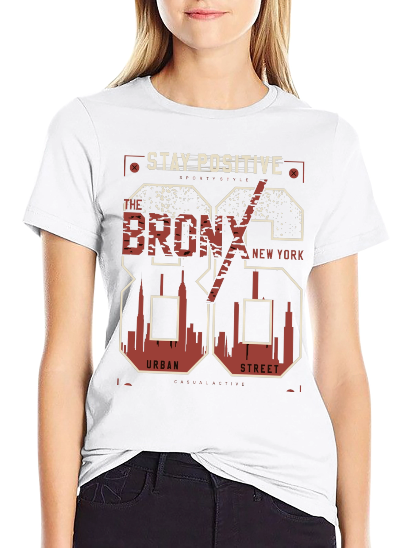 Black Stay Positive Bronx Graphic Tee view 9