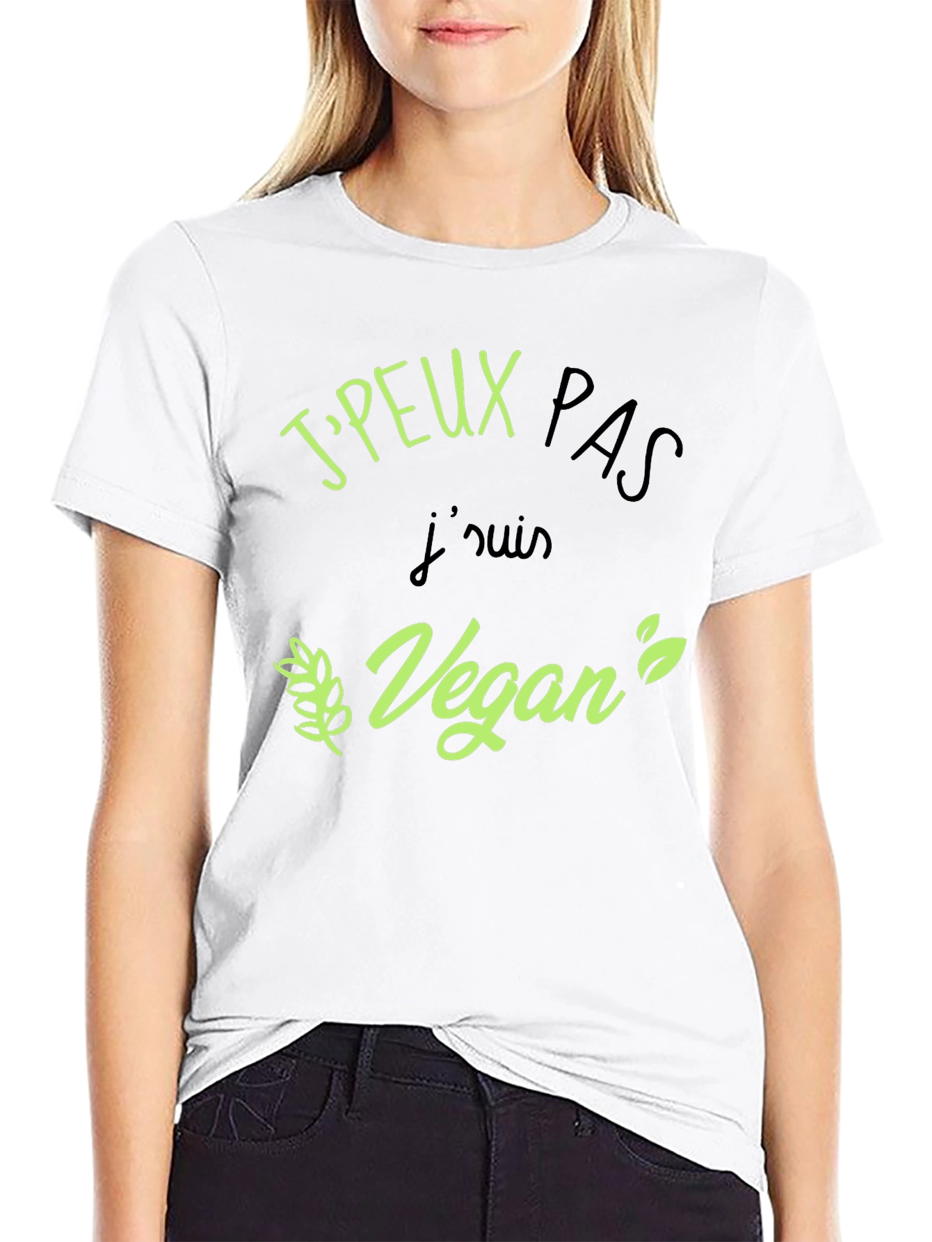 Black Vegan Statement Black T-Shirt view 9