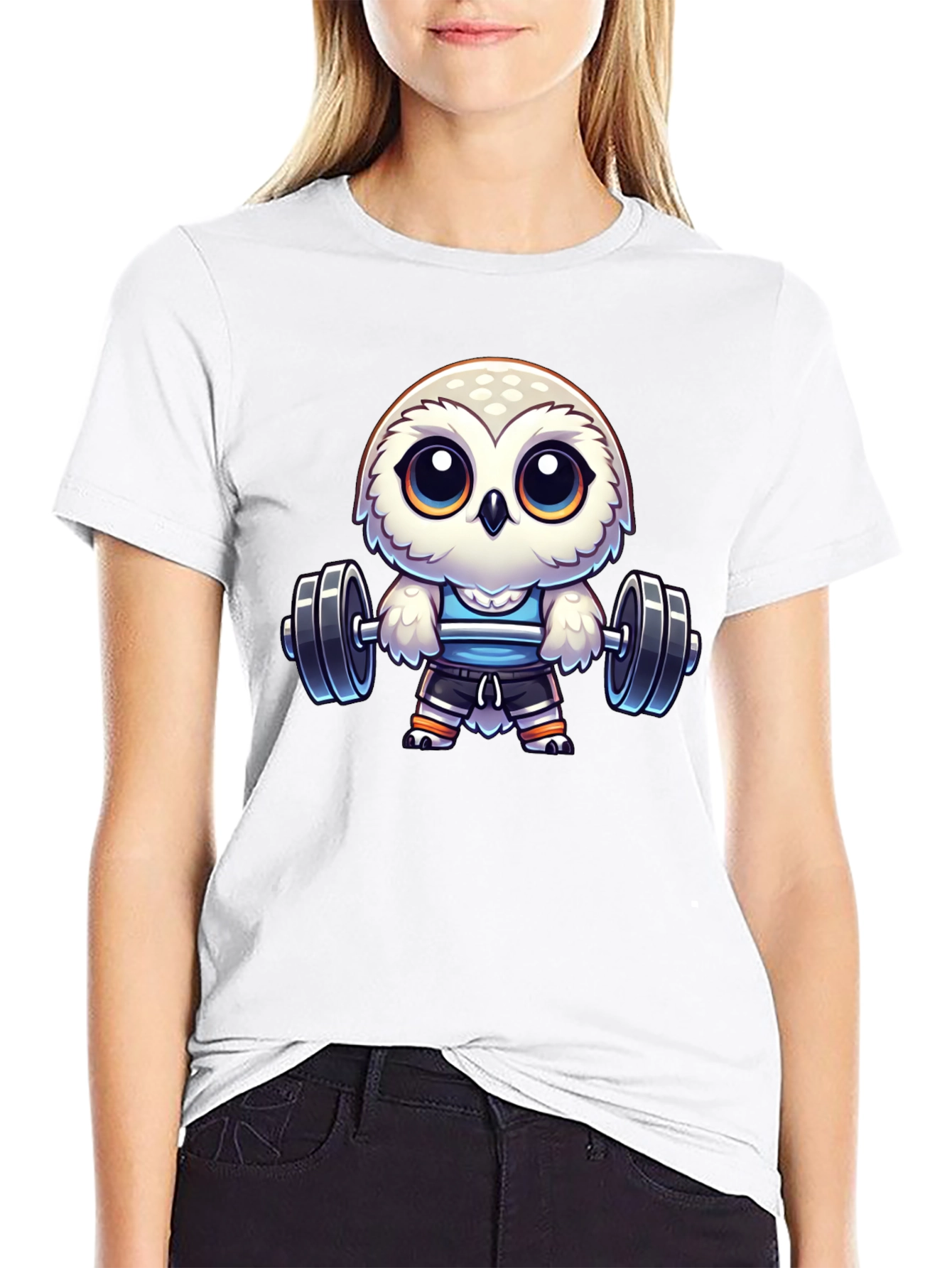 Black Workout Owl T-Shirt - Gym Animal Tee view 9