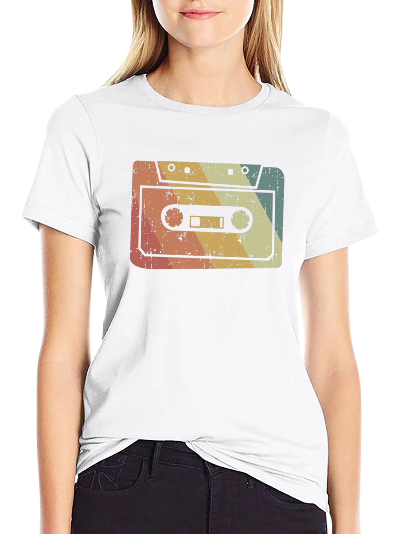 Black Retro Cassette Tape Graphic Tee view 9
