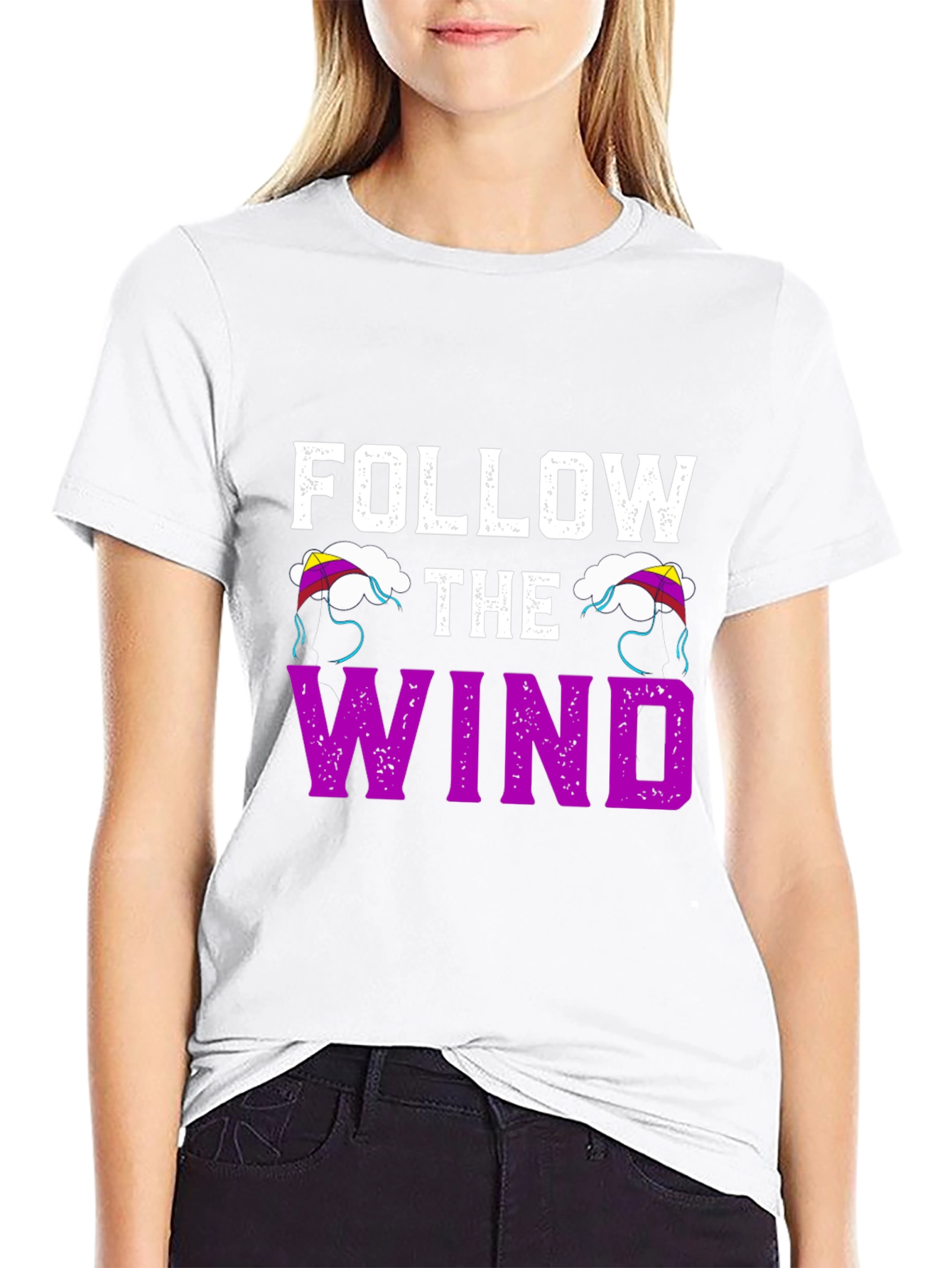 Black Follow the Wind Graphic T-Shirt - Black view 9