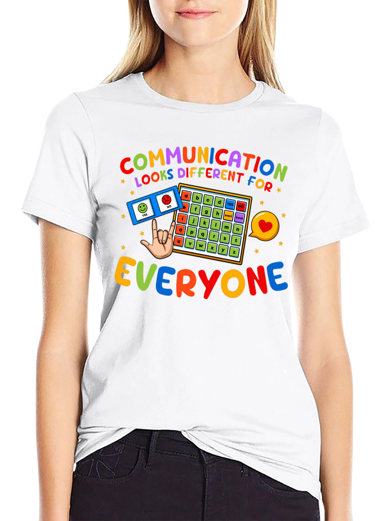 Black Communication Looks Different T-Shirt view 9
