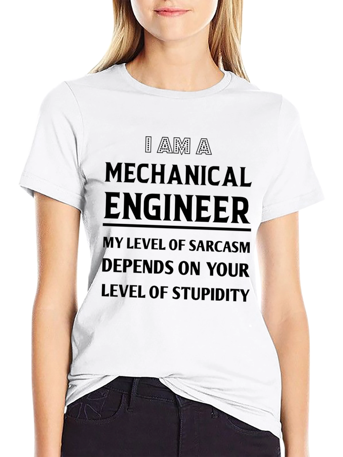Black Mechanical Engineer Sarcasm Graphic Tee view 9