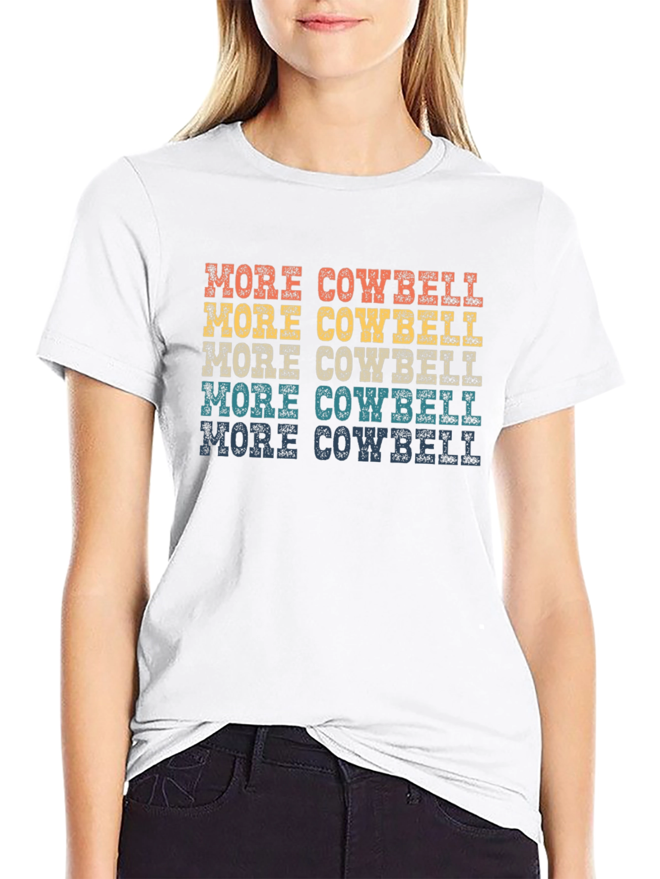 Black More Cowbell T-Shirt - Retro Design view 9