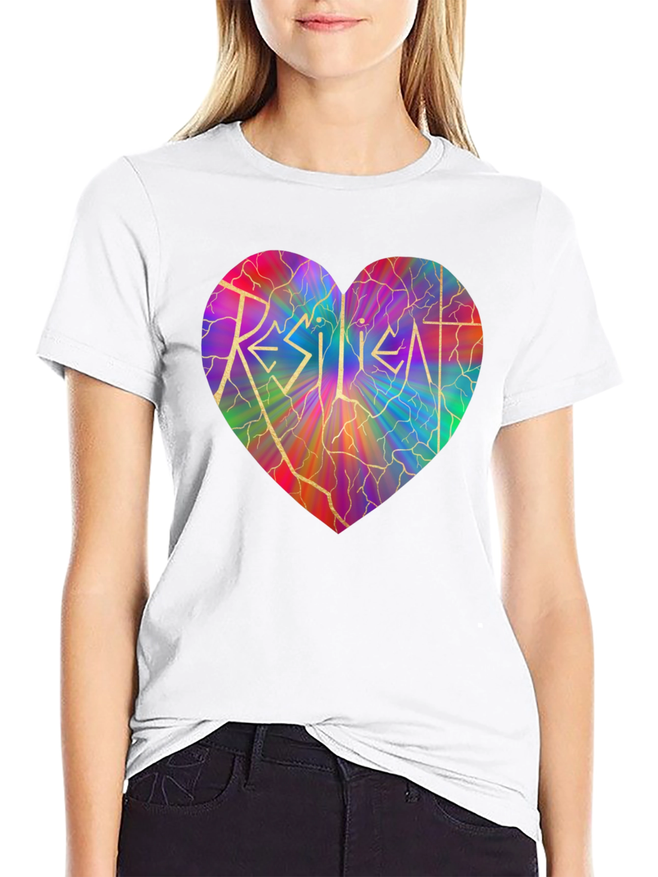 Black Resilient Heart Graphic T-Shirt - Stylish & Meaningful view 9
