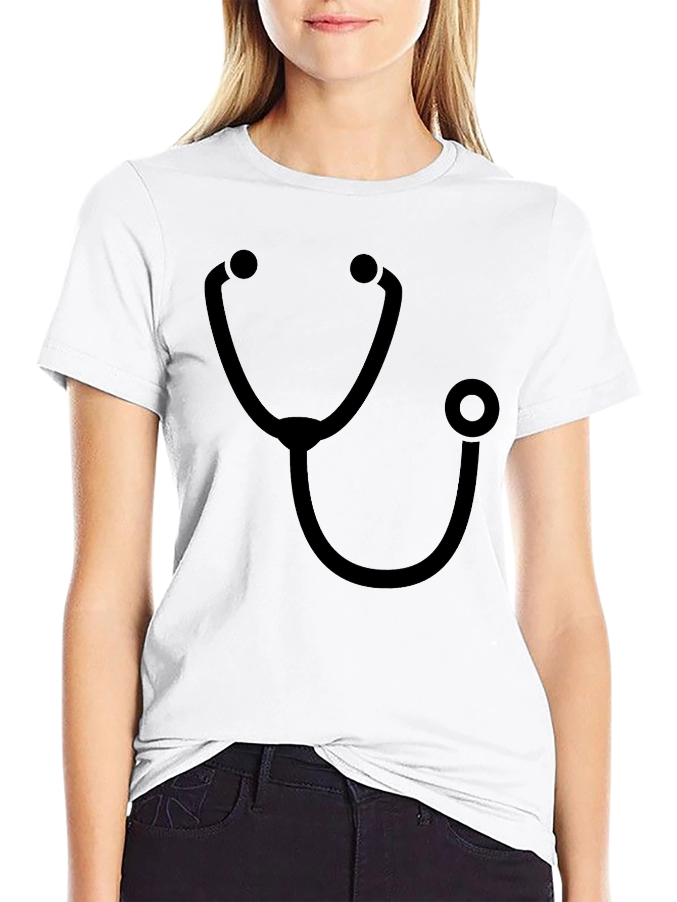 Black Stethoscope Graphic T-Shirt - Medical Professional Tee view 9