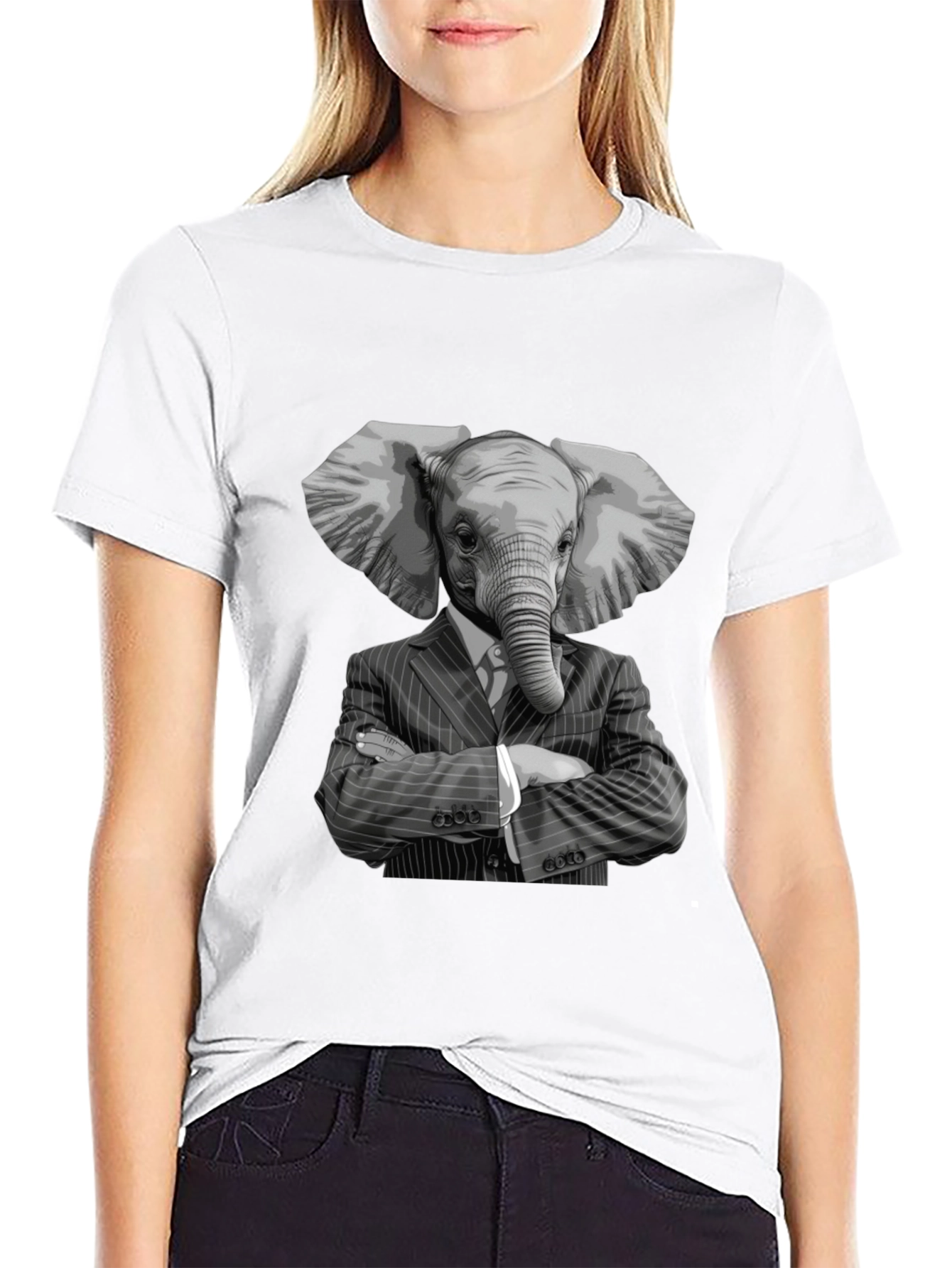Black Elephant Suit T-Shirt - Unique Graphic Tee view 9