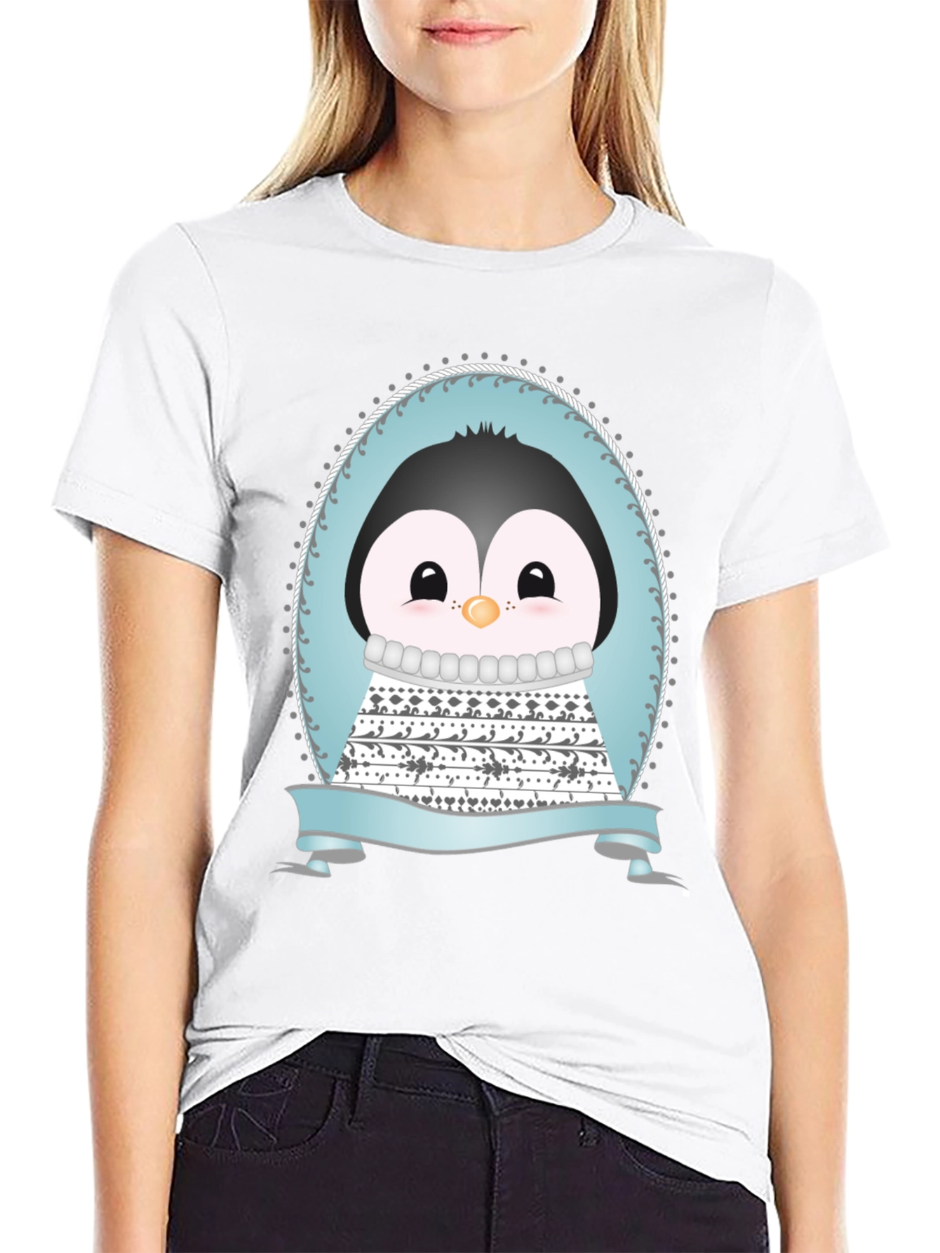 Black Penguin Graphic Tee - Cute Cartoon Design view 9