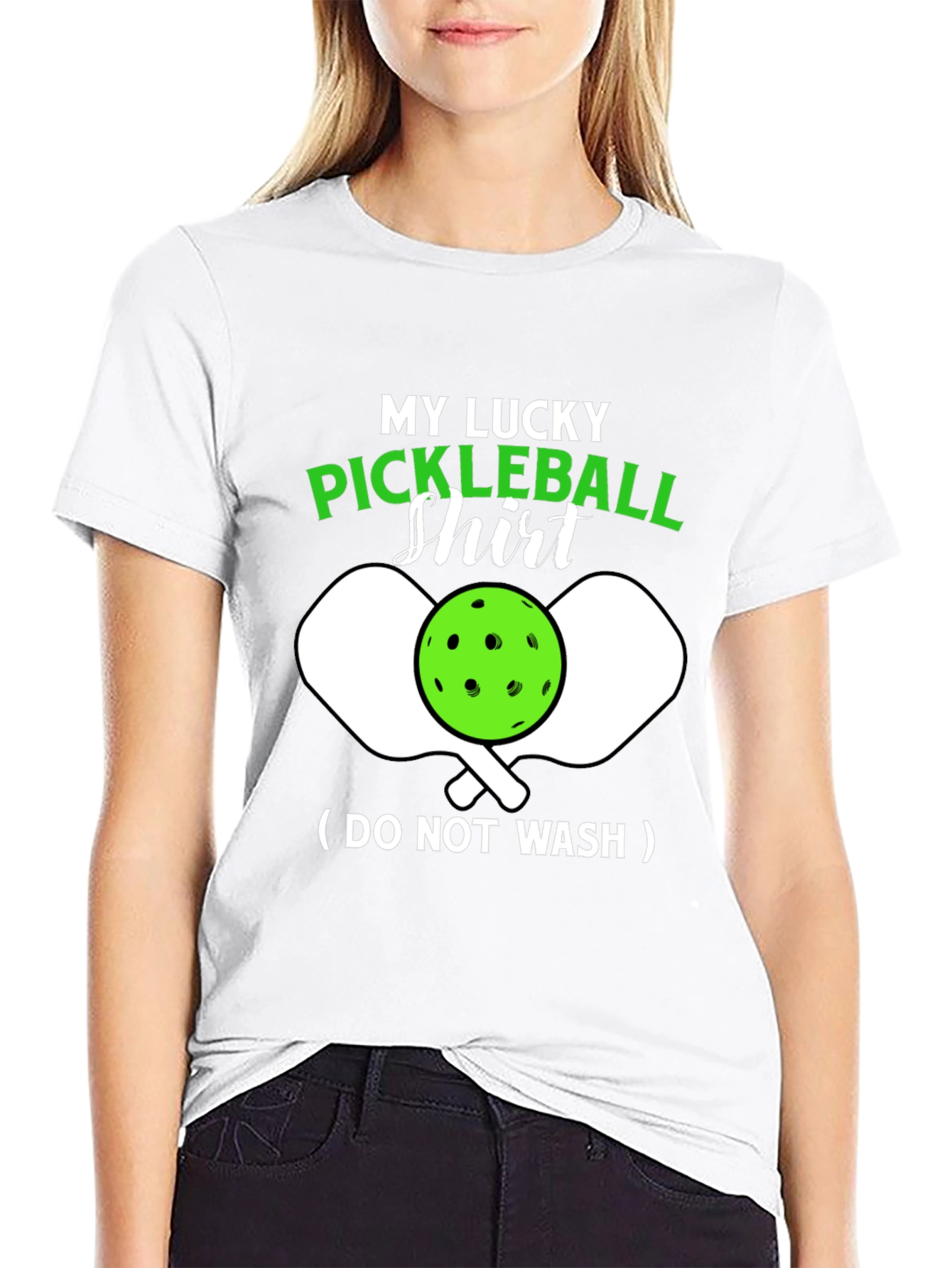 Black My Lucky Pickleball Shirt - Funny Novelty Tee view 9