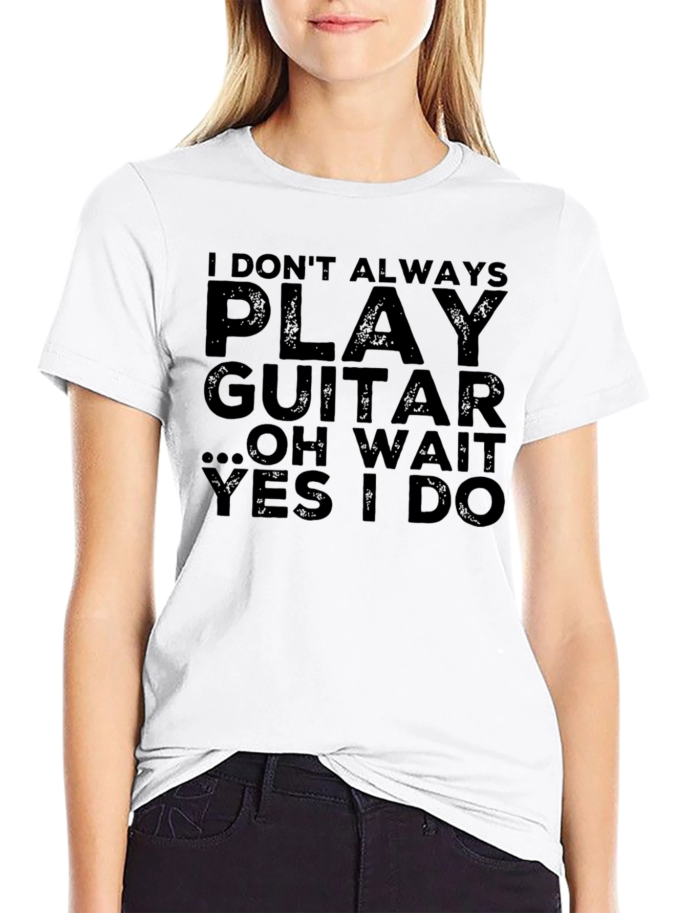 Black Guitar Player T-Shirt - Funny Musician Tee view 9