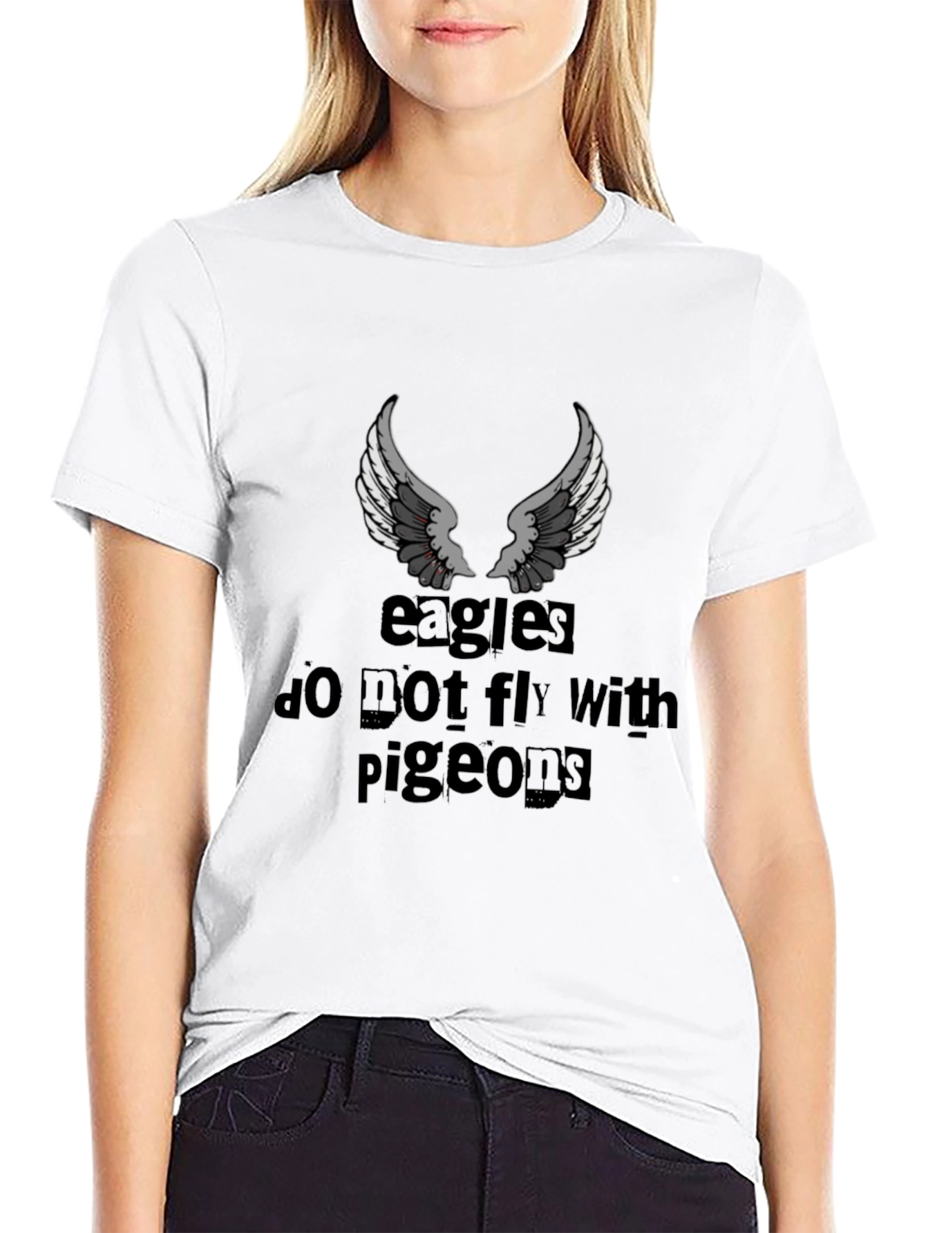 Black Eagles Don't Fly with Pigeons Graphic T-Shirt view 9