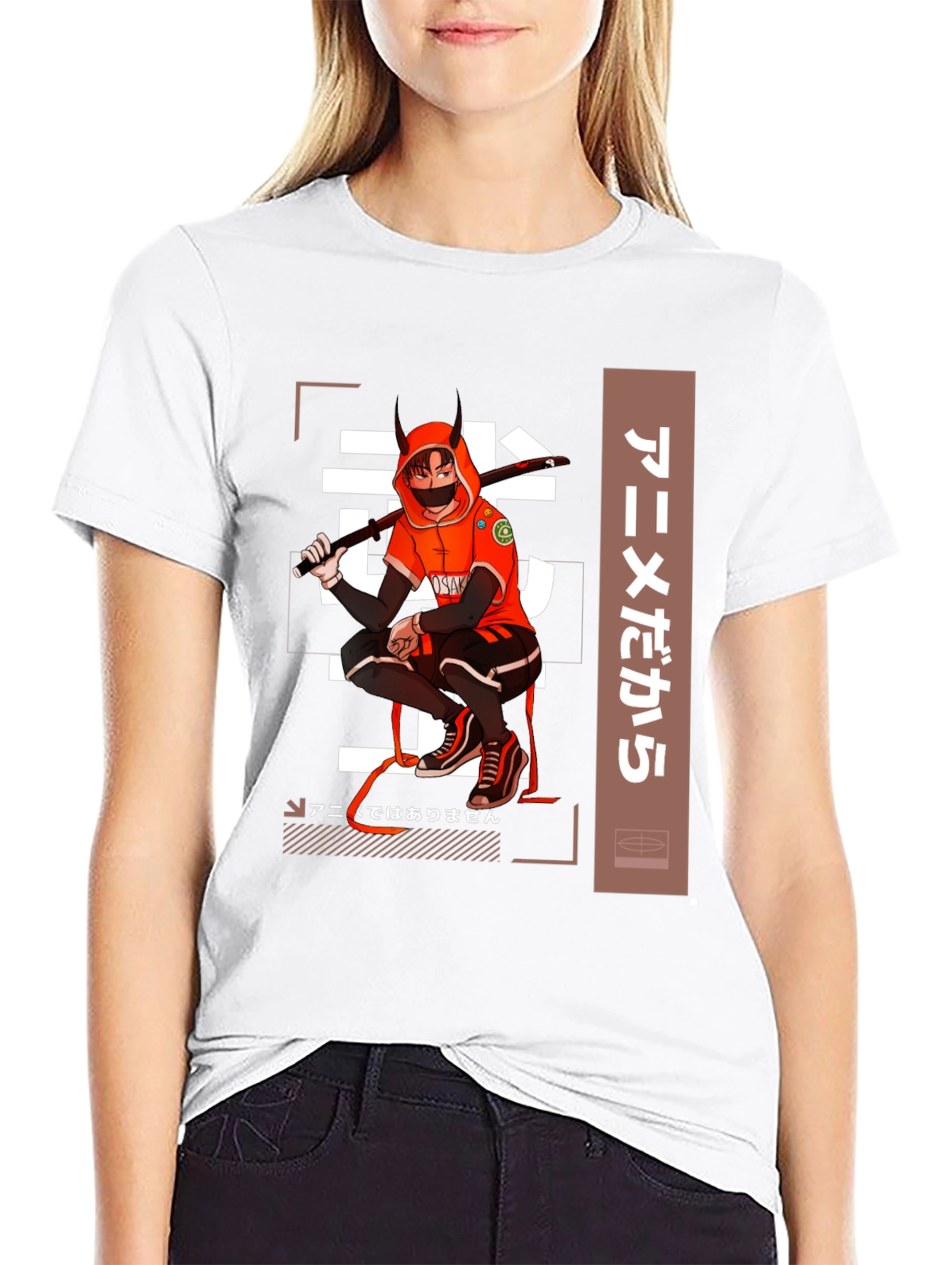 Black Anime-Inspired Black Graphic T-Shirt view 9