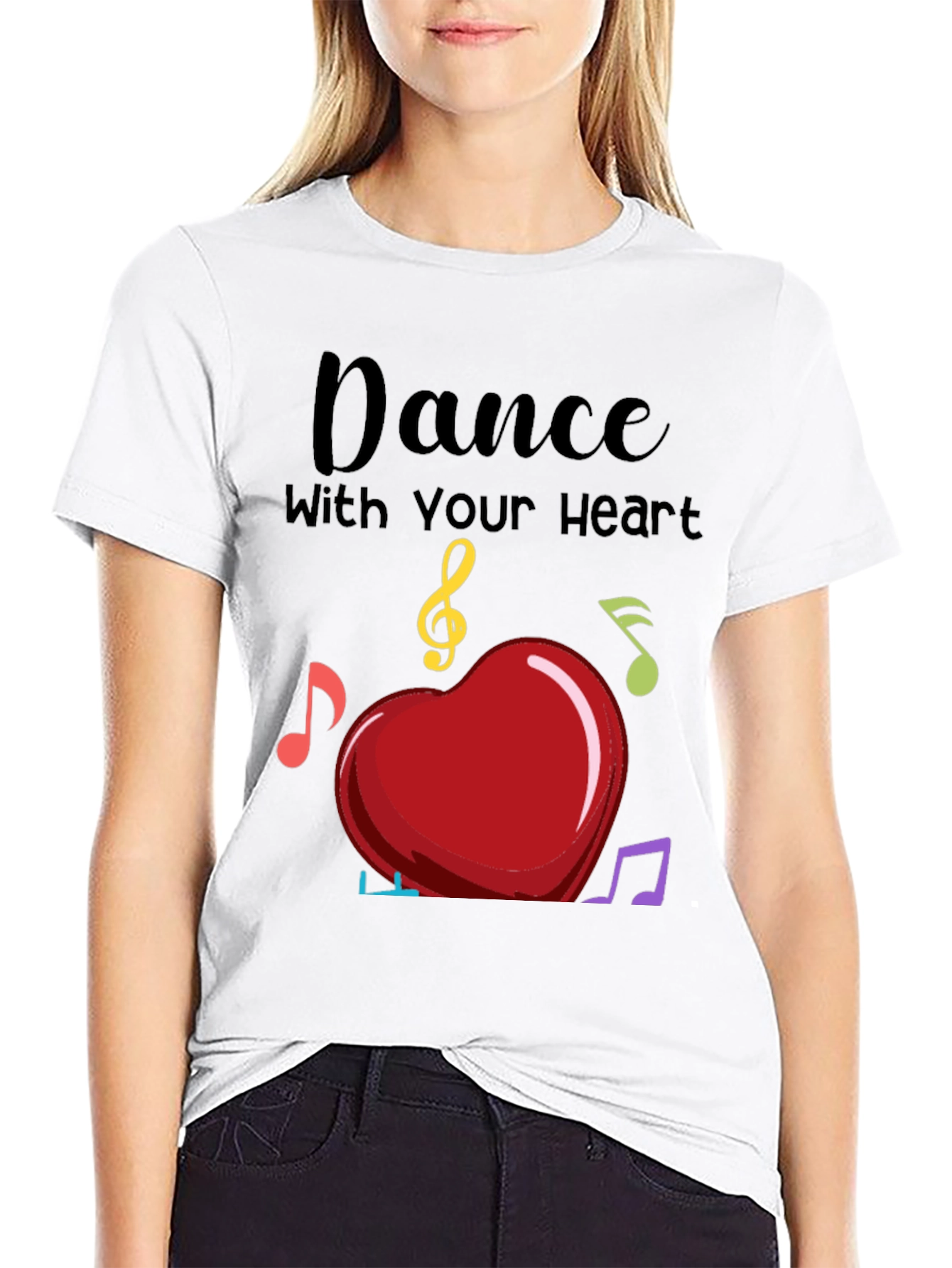Black Dance with Your Heart T-Shirt - Musical Heart Tee view 9