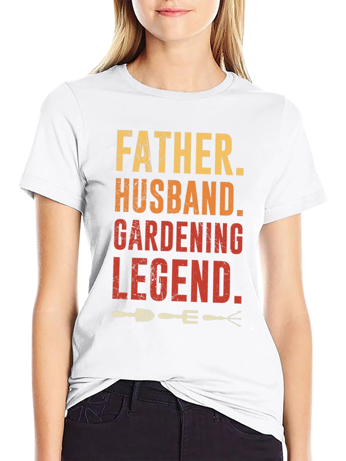 Black Father Husband Gardening Legend Graphic T-Shirt view 9