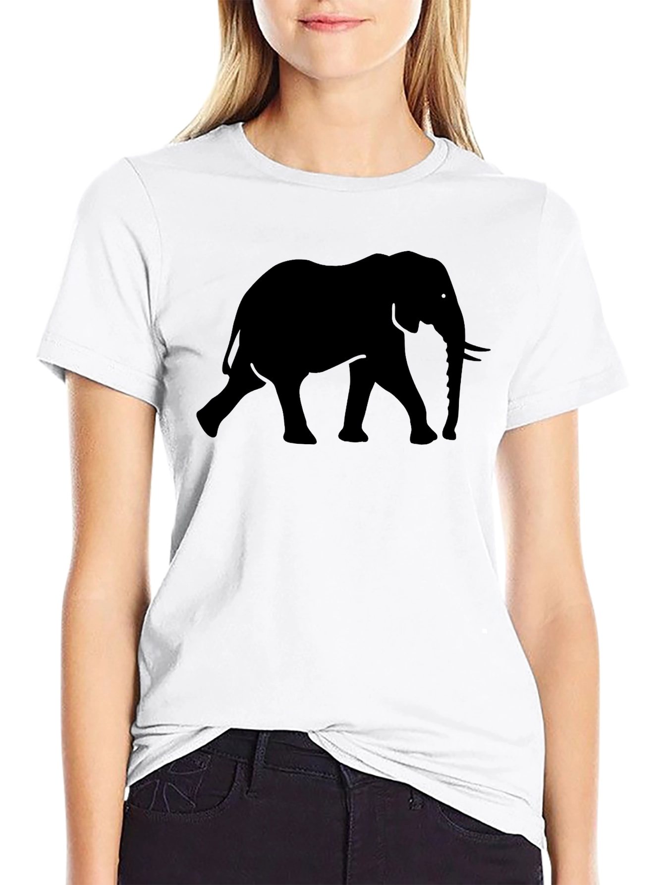 Black Elephant Graphic T-Shirt - Stylish Animal Design view 9