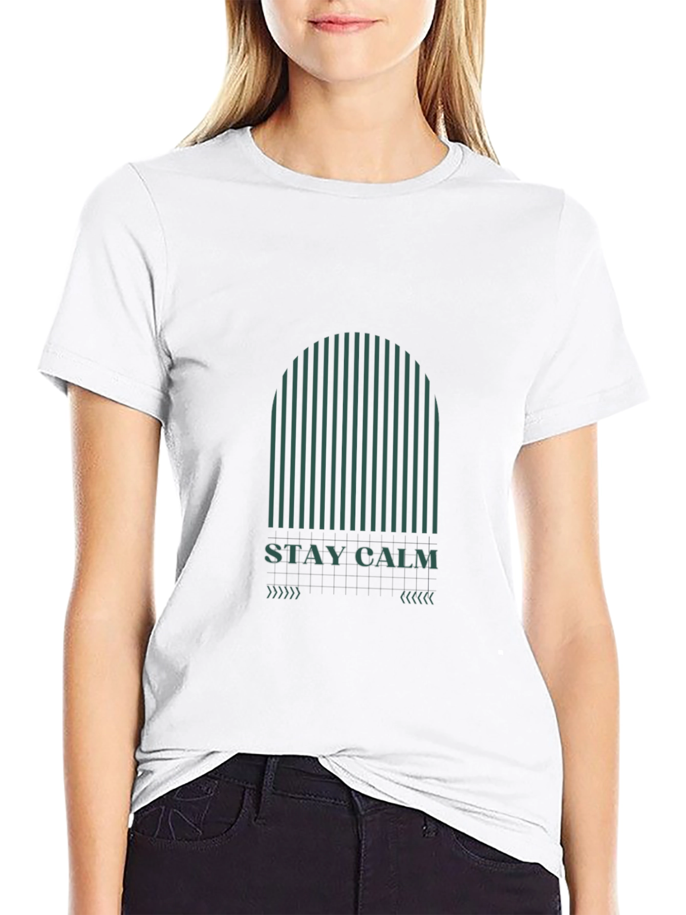 Black Stay Calm Graphic T-Shirt - Modern Minimalist Tee view 9
