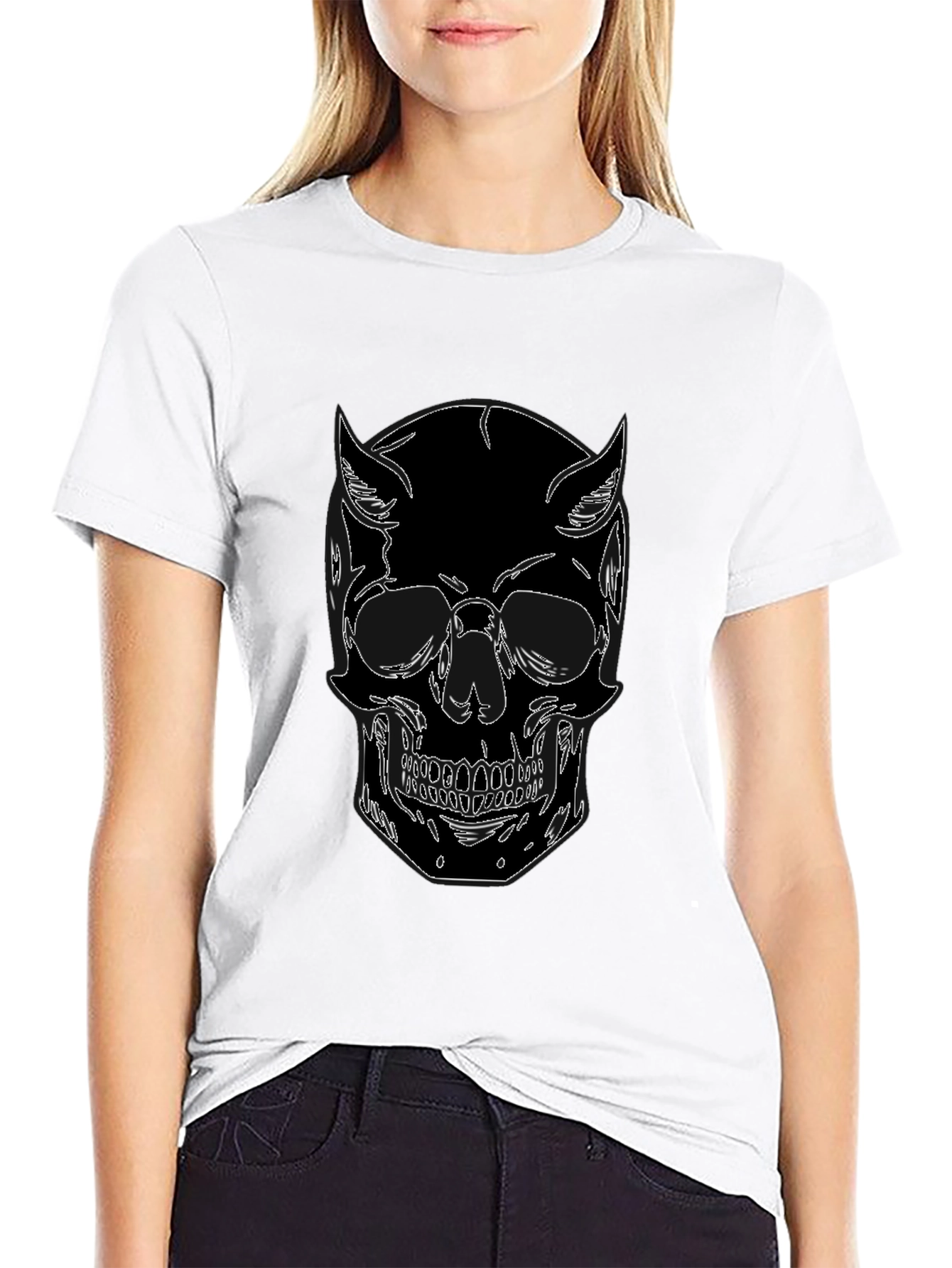 Black Skull Graphic Black T-Shirt - Unique Design view 9