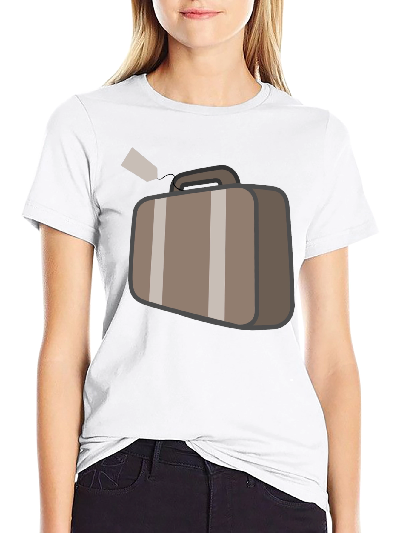 Black Suitcase Graphic Black T-Shirt Travel Ready view 9