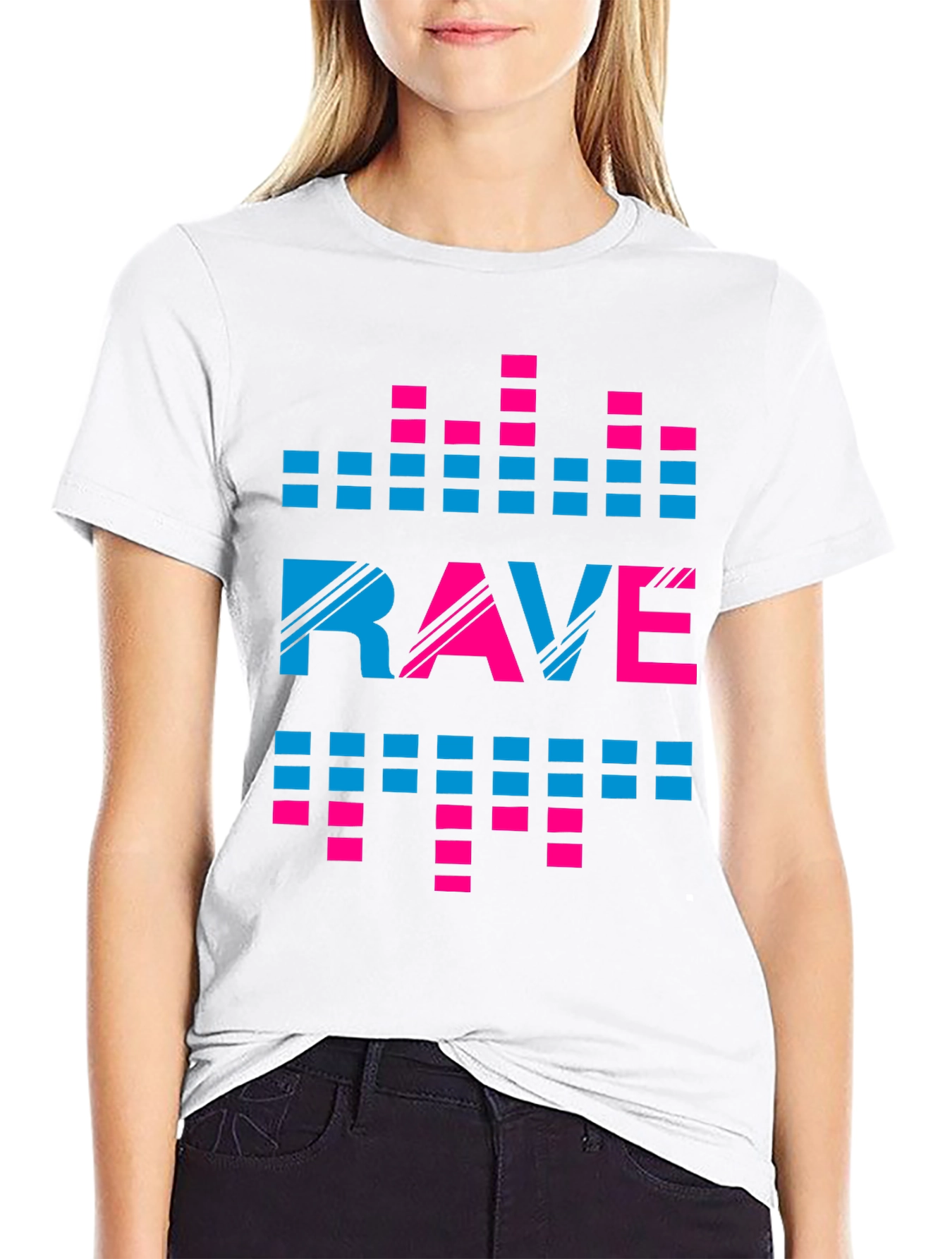 Black Rave Graphic Print Crew Neck T-Shirt view 9