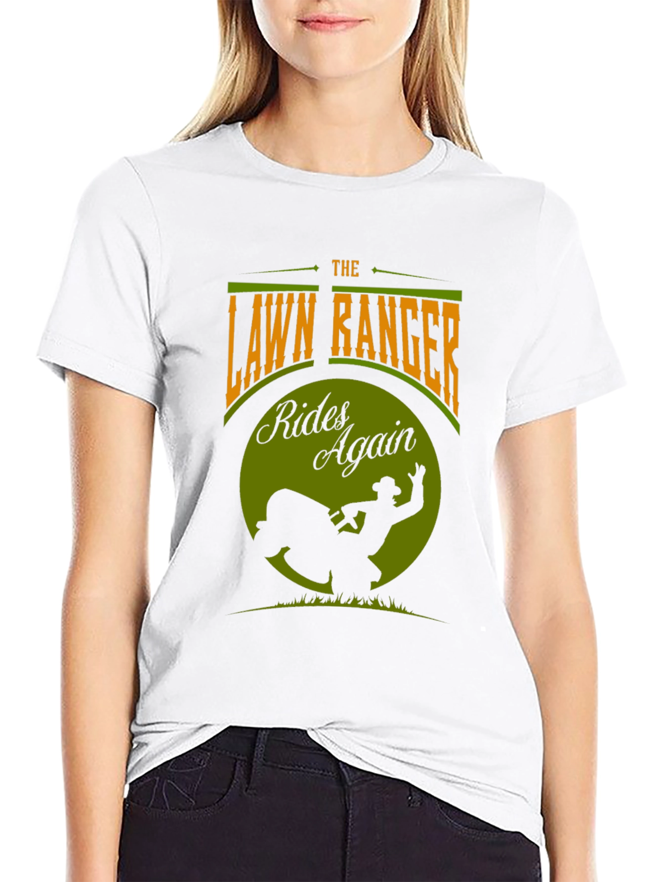 Black The Lawn Ranger T-Shirt - Rides Again Design view 9