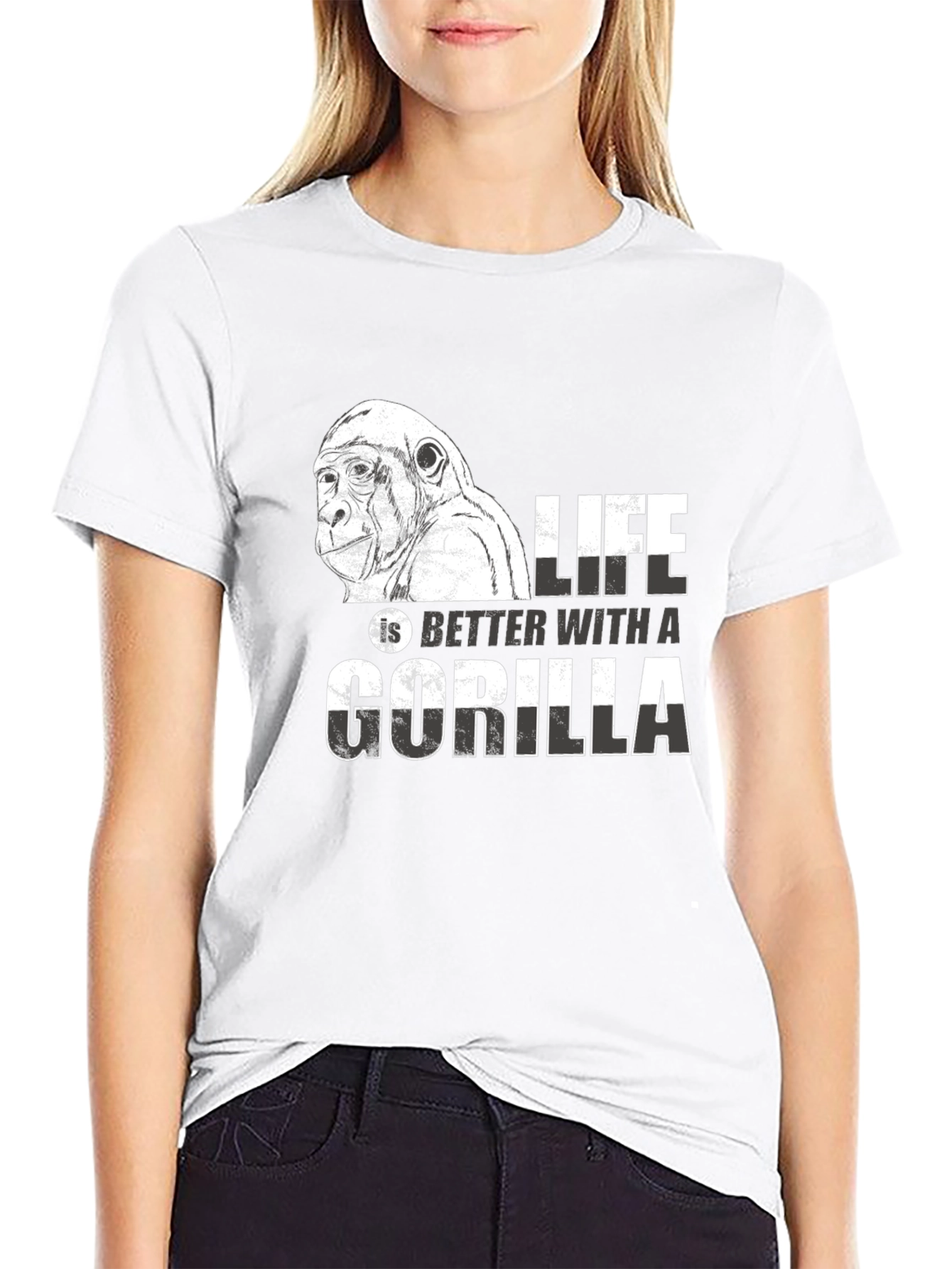 Black Life is Better with a Gorilla Graphic T-Shirt view 9