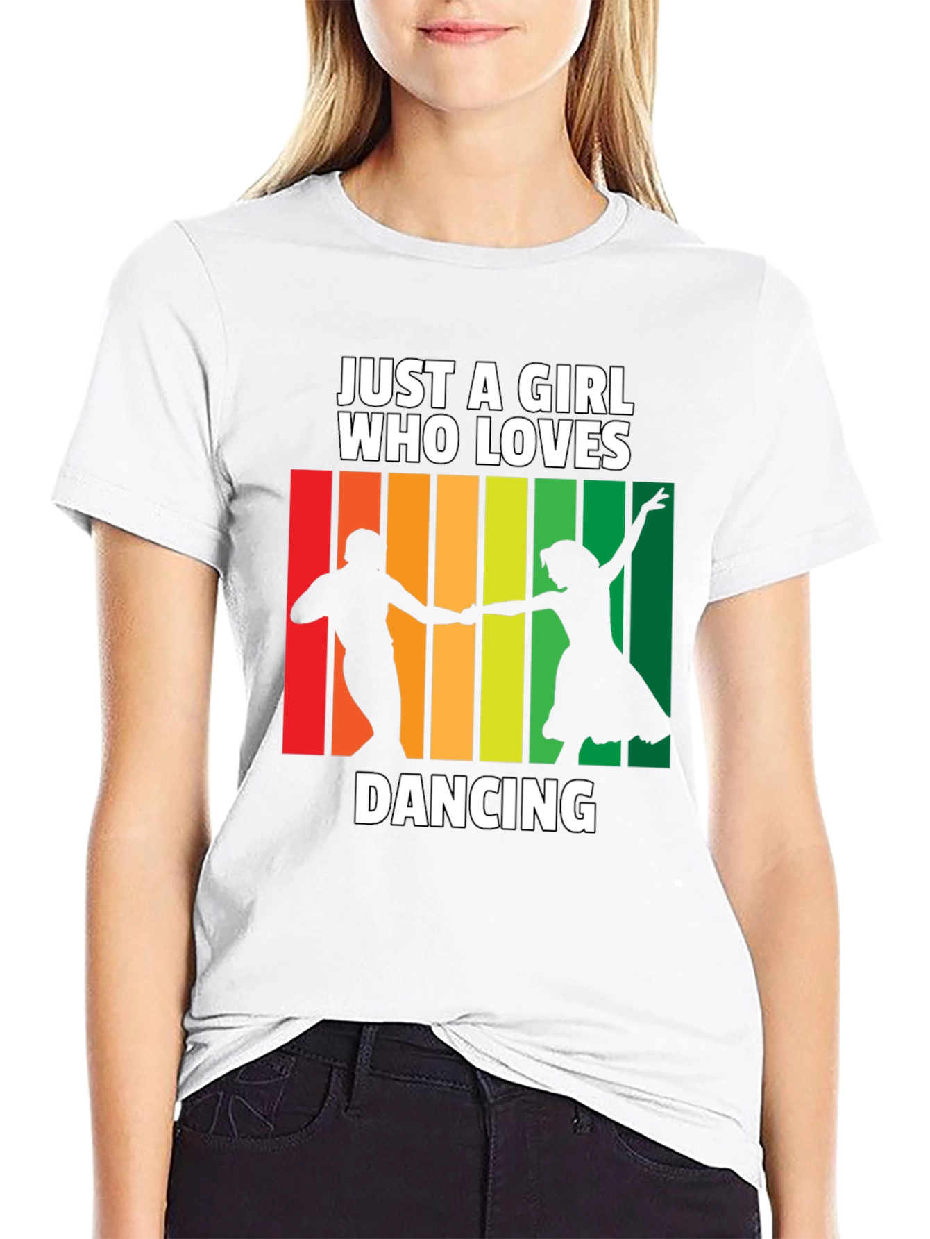 Black Dancing Lover T-Shirt: Just a Girl Who Loves Dancing Tee view 9