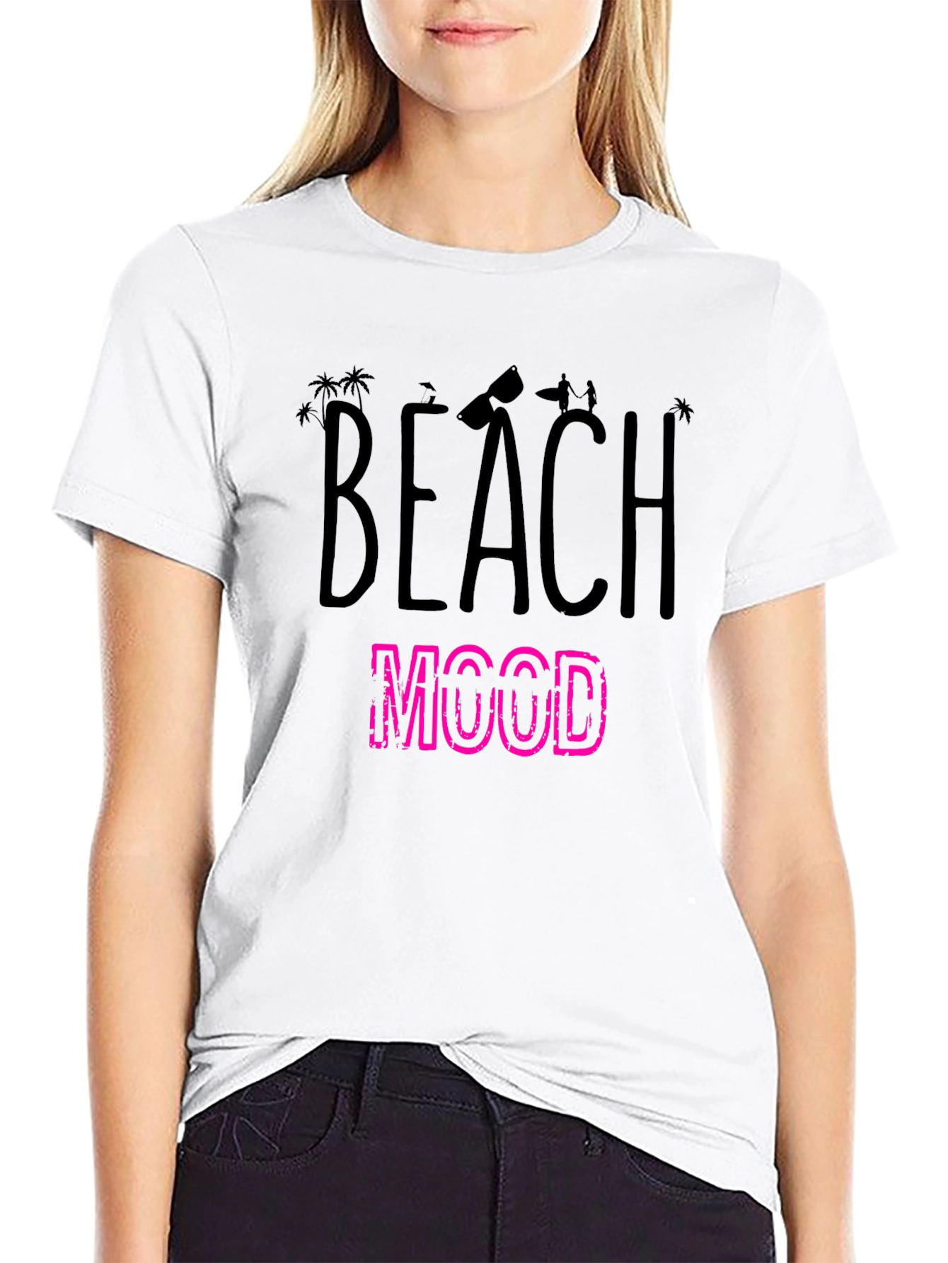 Black Beach Mood Graphic T-Shirt view 9