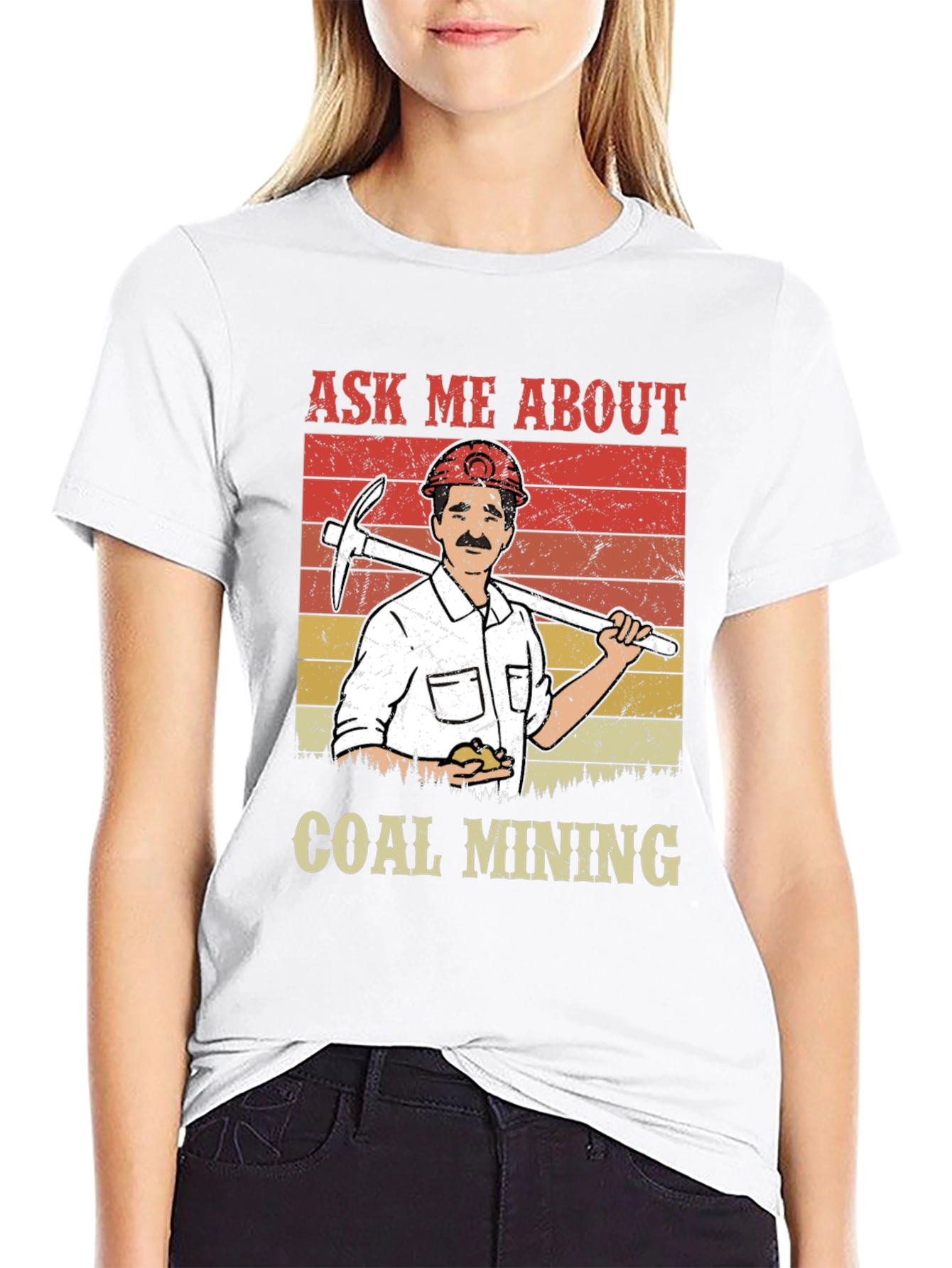Black Ask Me About Coal Mining T-Shirt view 9
