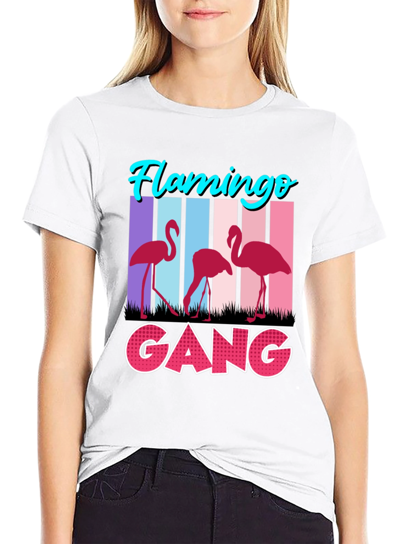 Black Flamingo Gang Graphic Tee view 9