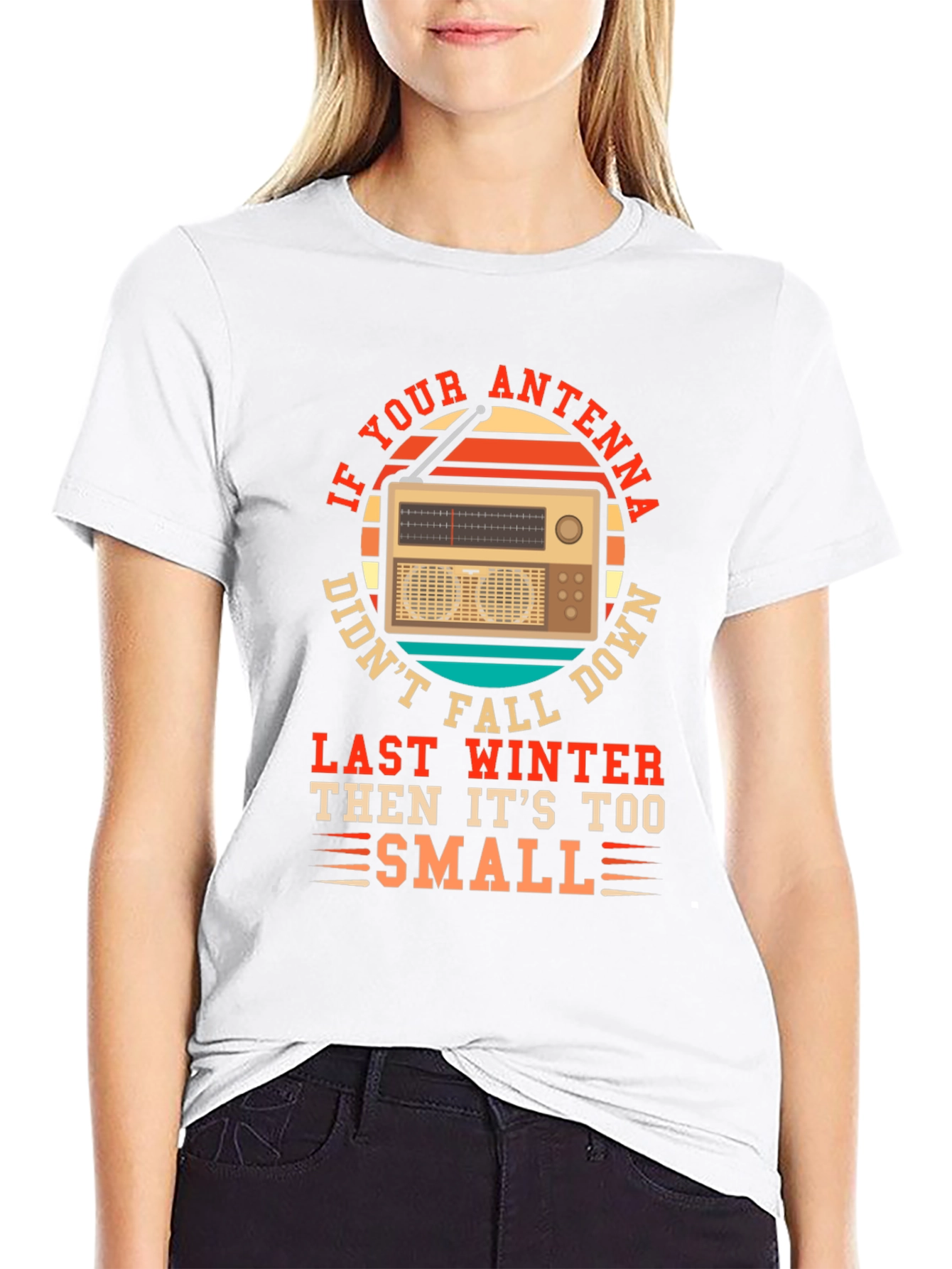 Black Antenna Radio Humor Tee - If Your Antenna Didn't Fall... view 9