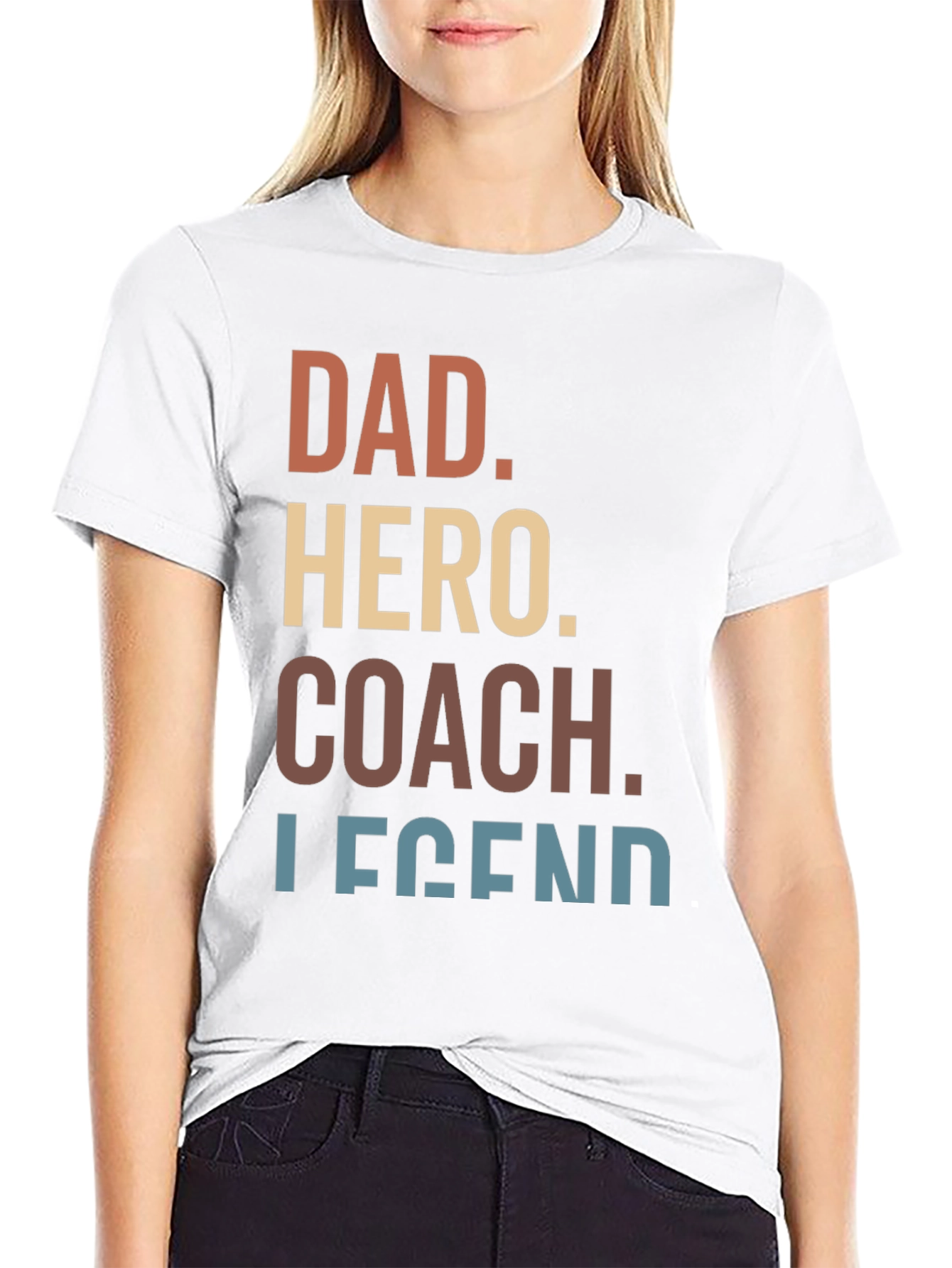 Black Dad Hero Coach Legend Graphic Tee view 9