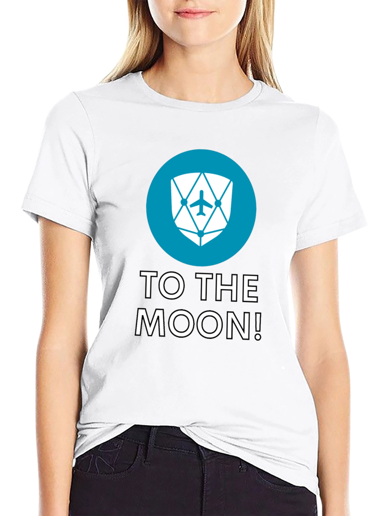 Black To The Moon Black Tee - Crypto Inspired Design view 9
