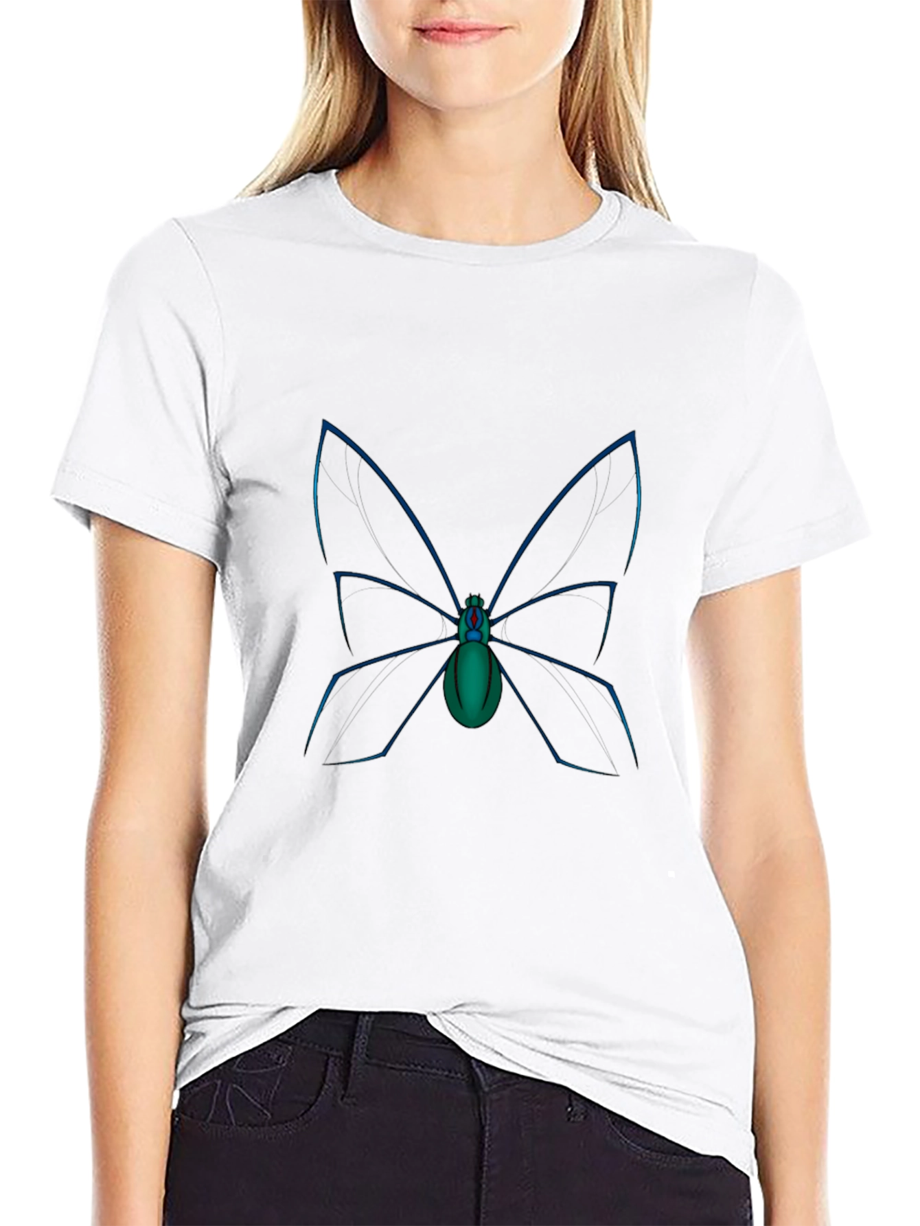 Black Butterfly Spider Graphic Tee - Soft Cotton Comfort view 9