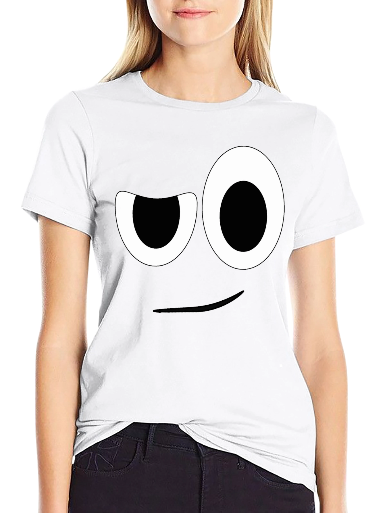 Black Winking Face Graphic Tee - Funny Unisex T-Shirt view 9