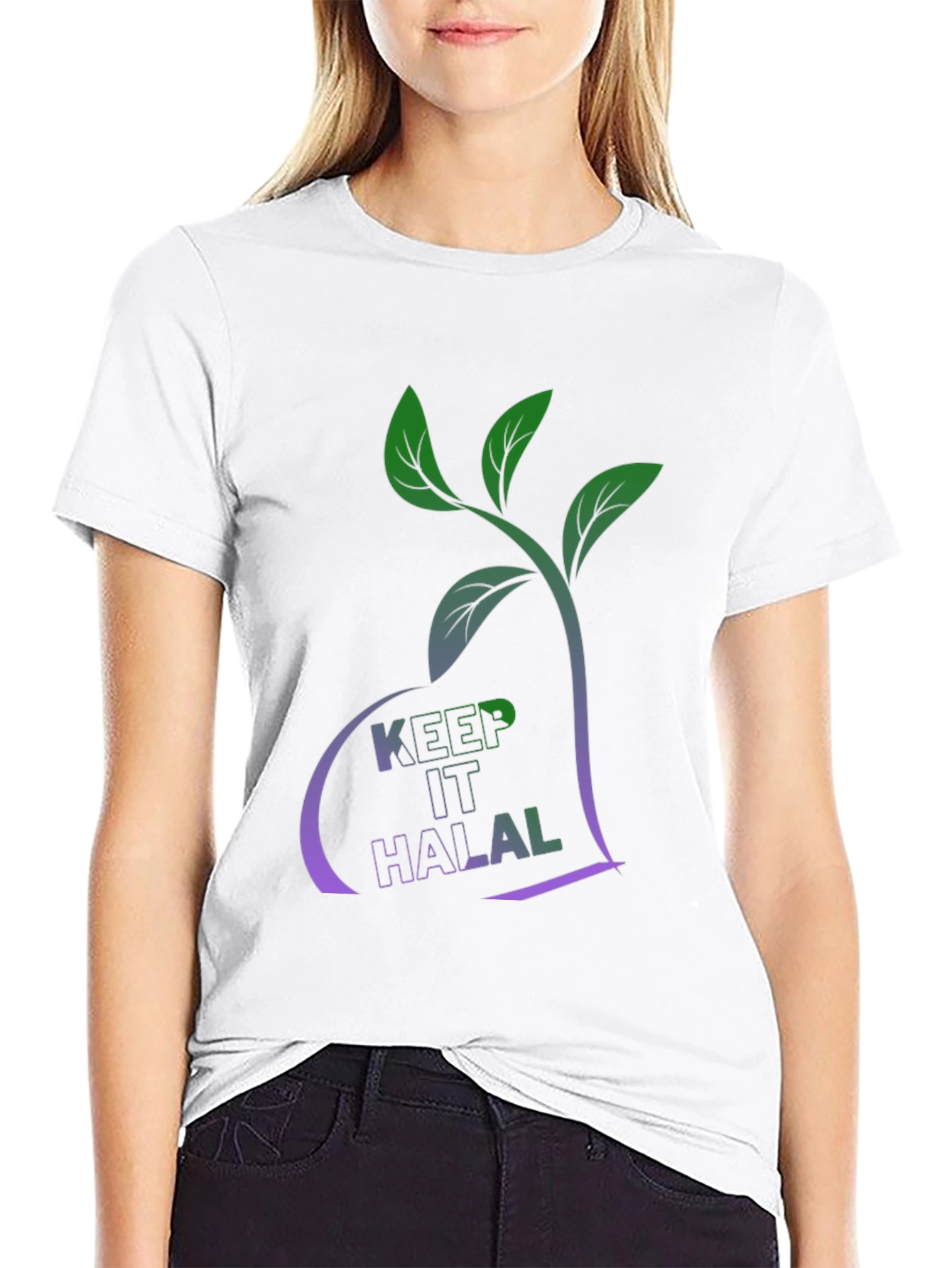 Black Keep It Halal T-Shirt - Plant Based Design view 9