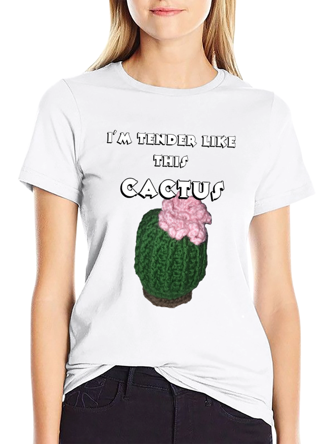 Black Tender Like This Cactus T-Shirt Funny Statement Tee view 9
