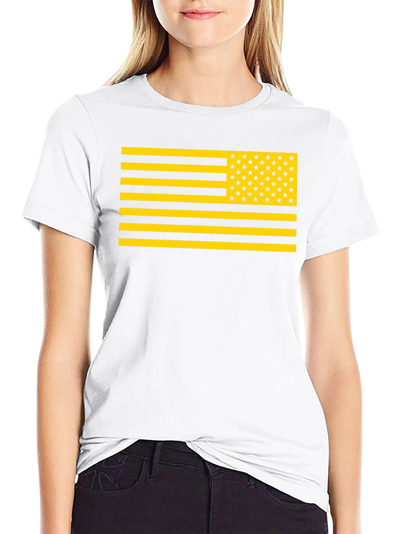 Black Novelty American Flag Graphic T-Shirt view 9