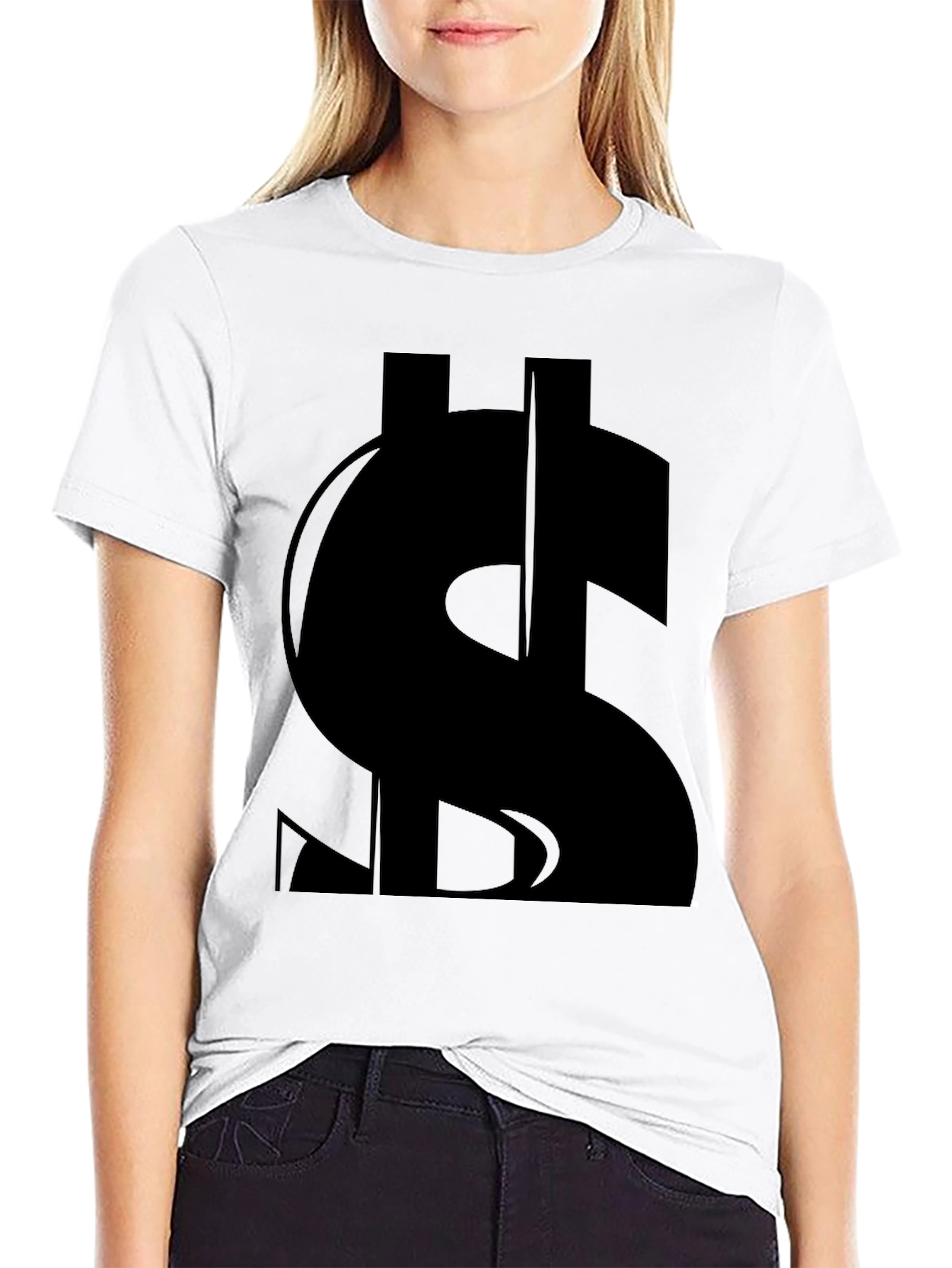 Black Black Dollar Sign Graphic T-Shirt view 9