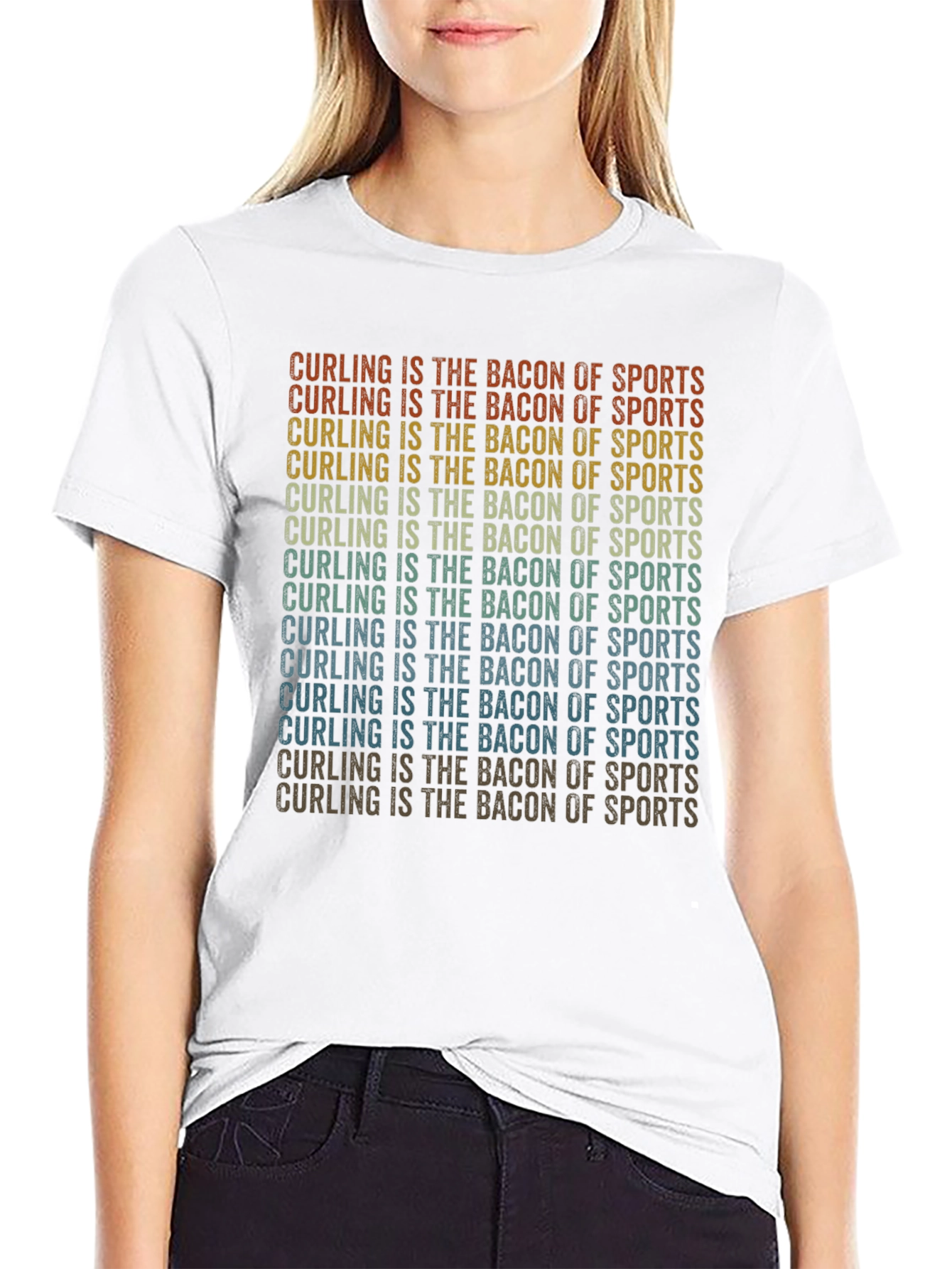 Black Curling is the Bacon of Sports T-Shirt view 9