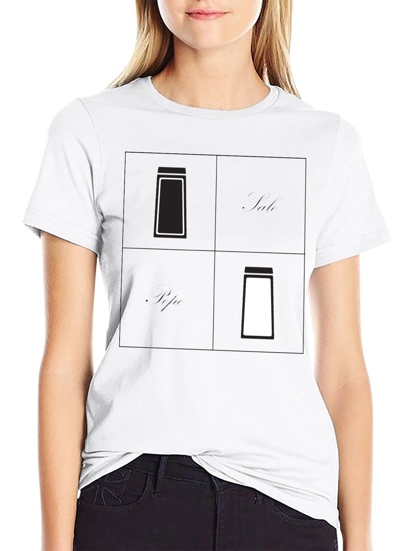 Black Salt & Pepper Graphic Tee - Minimalist Design view 9