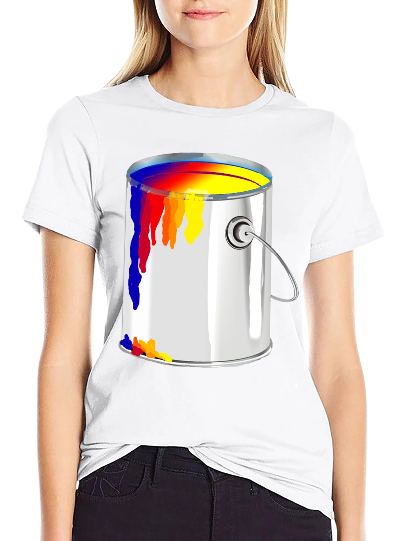 Black Paint Can T-Shirt - Artistic Design view 9