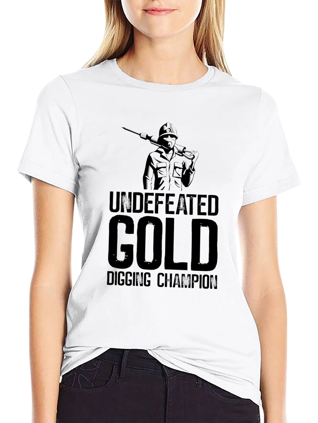 Black Undefeated Gold Digging Champion T-Shirt view 9