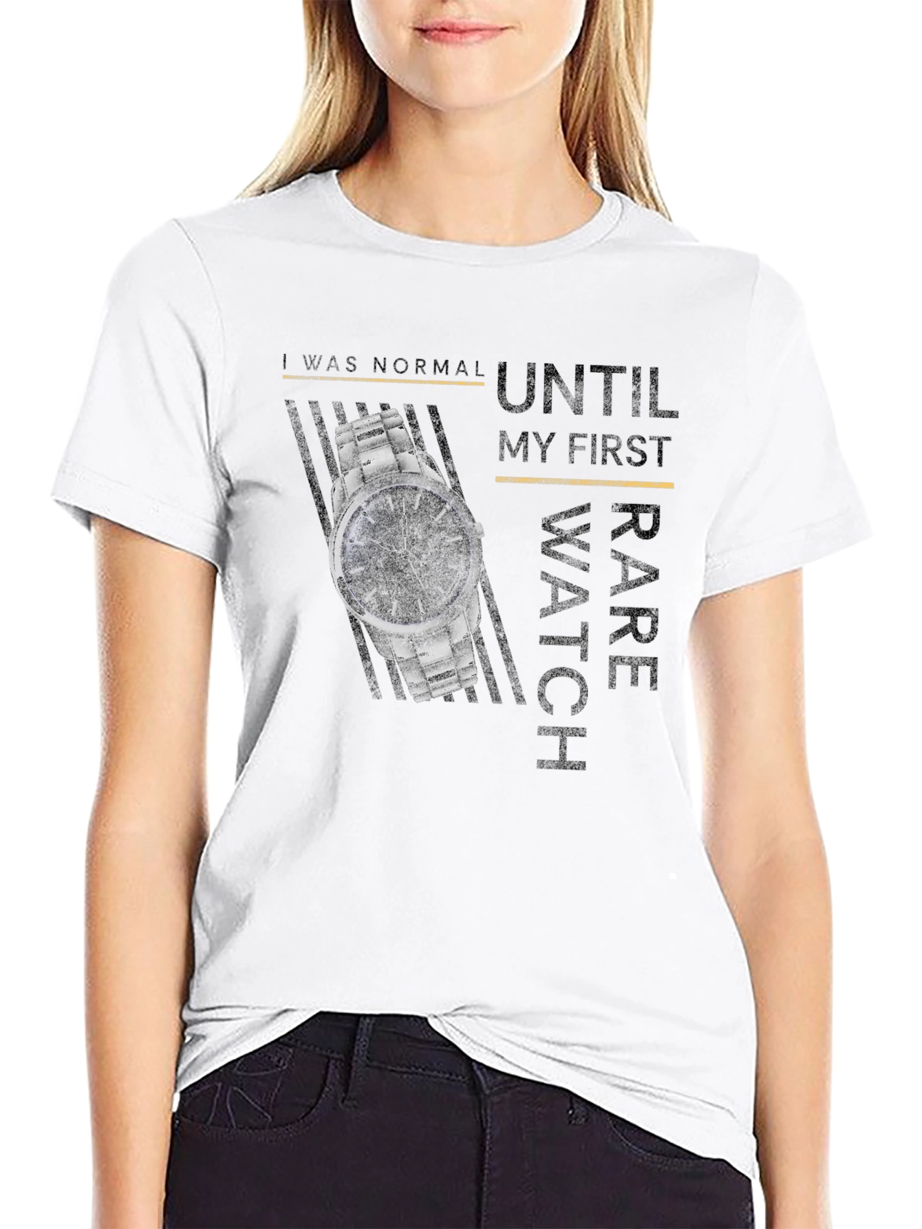 Black Rare Watch T-Shirt view 9