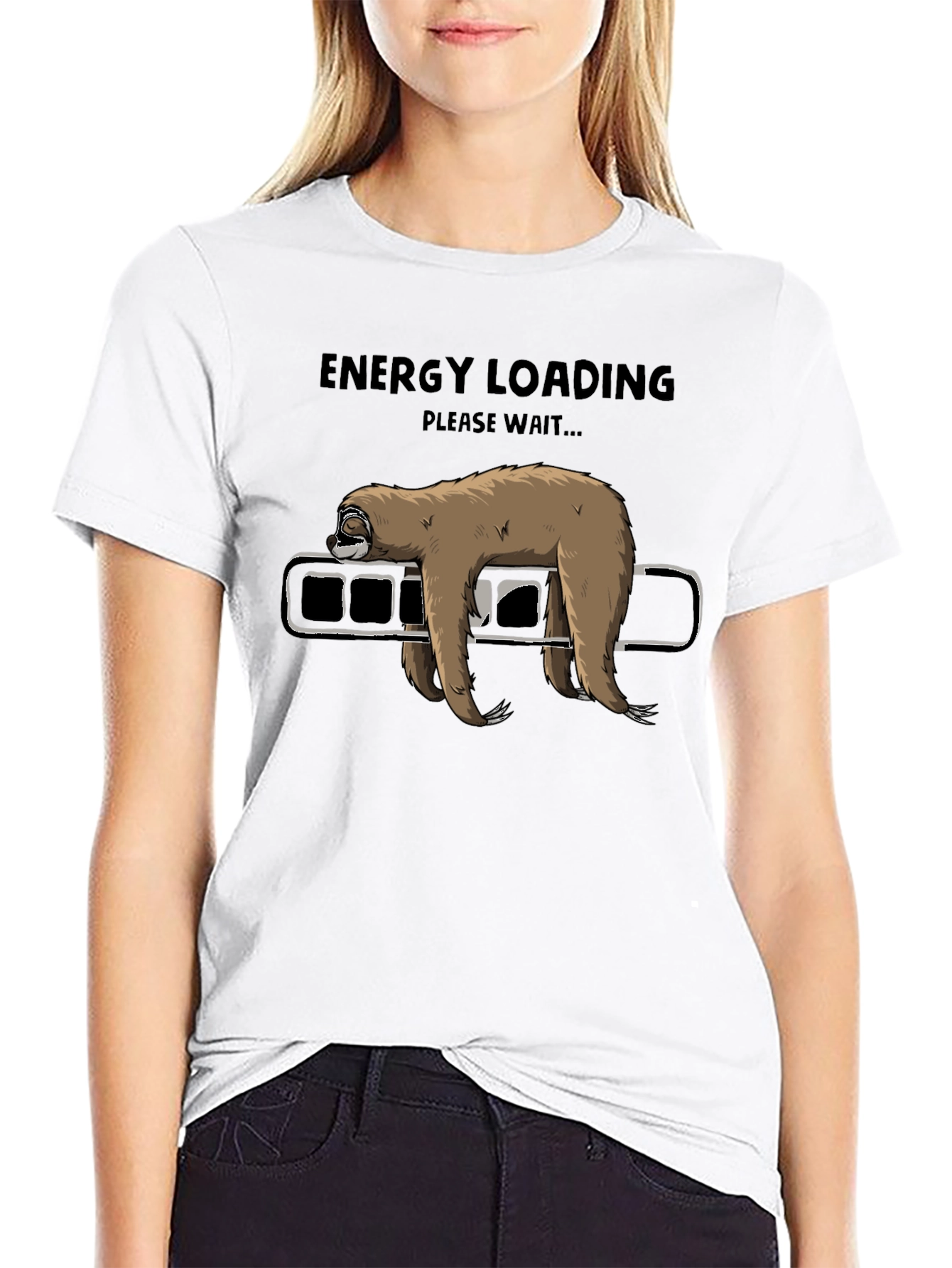 Black Energy Loading Sloth Tee view 9
