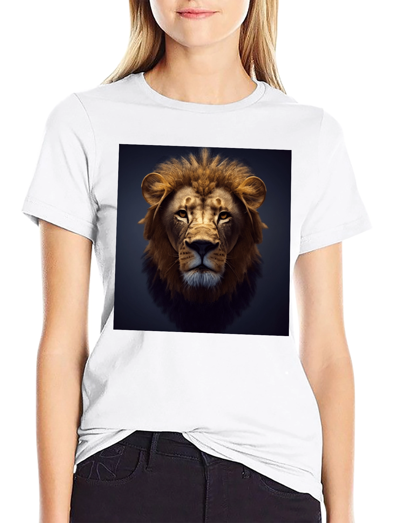 Black Lion Graphic Black T-Shirt view 9