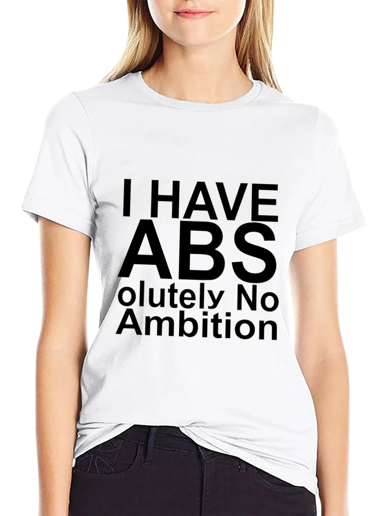 Black I Have Abs T-Shirt - Humor Graphic Tee view 9