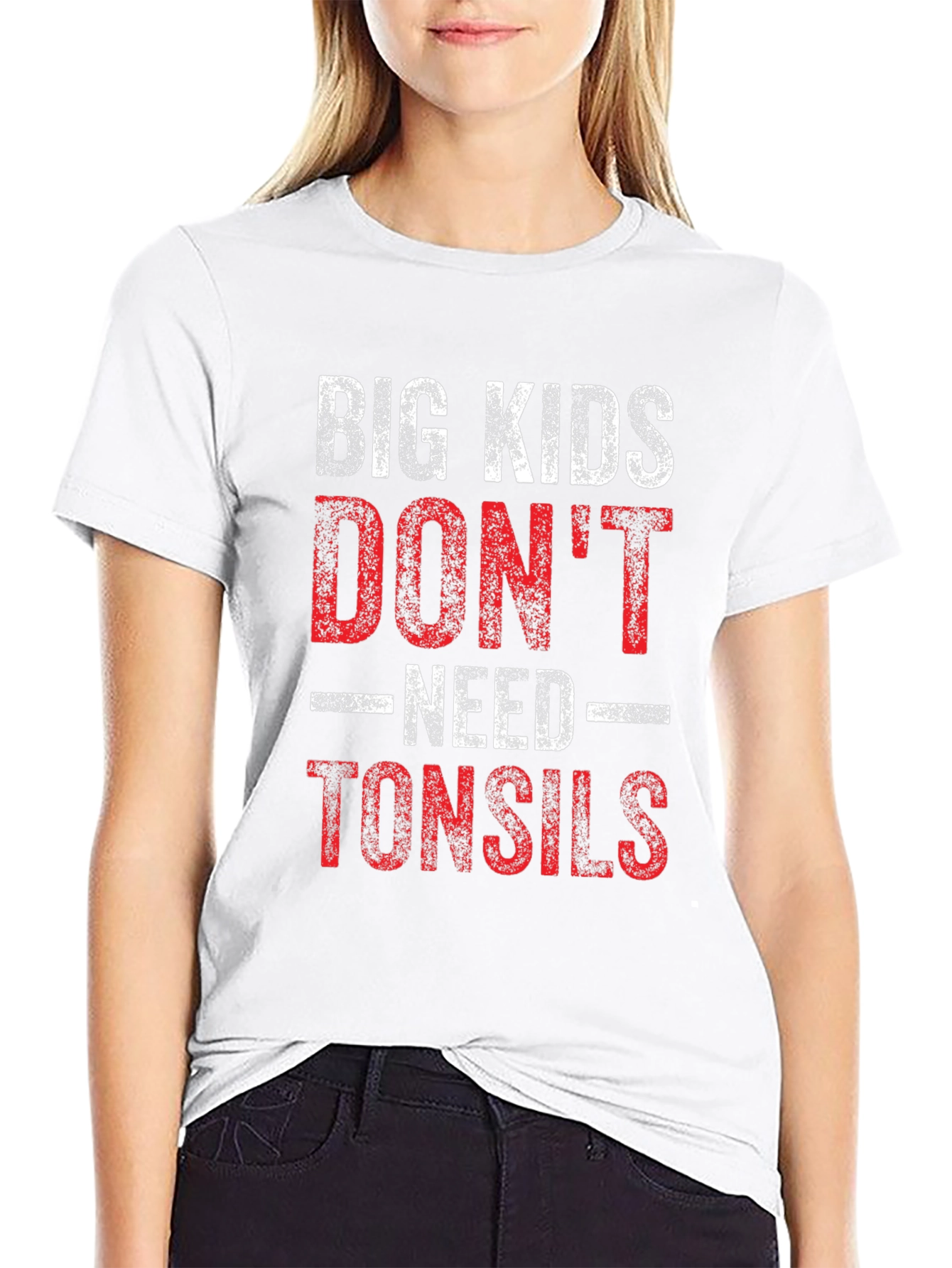Black Big Kids Don't Need Tonsils Funny T-Shirt view 9