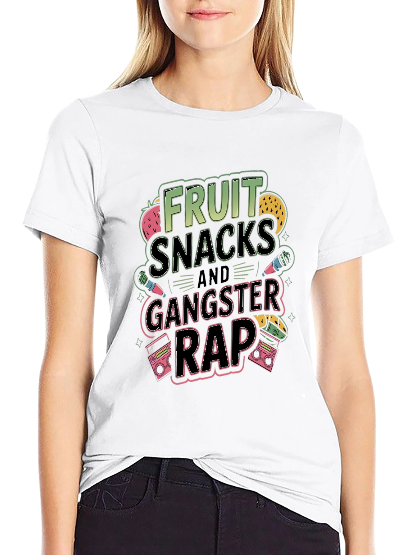 Black Fruit Snacks and Gangster Rap T-Shirt view 9