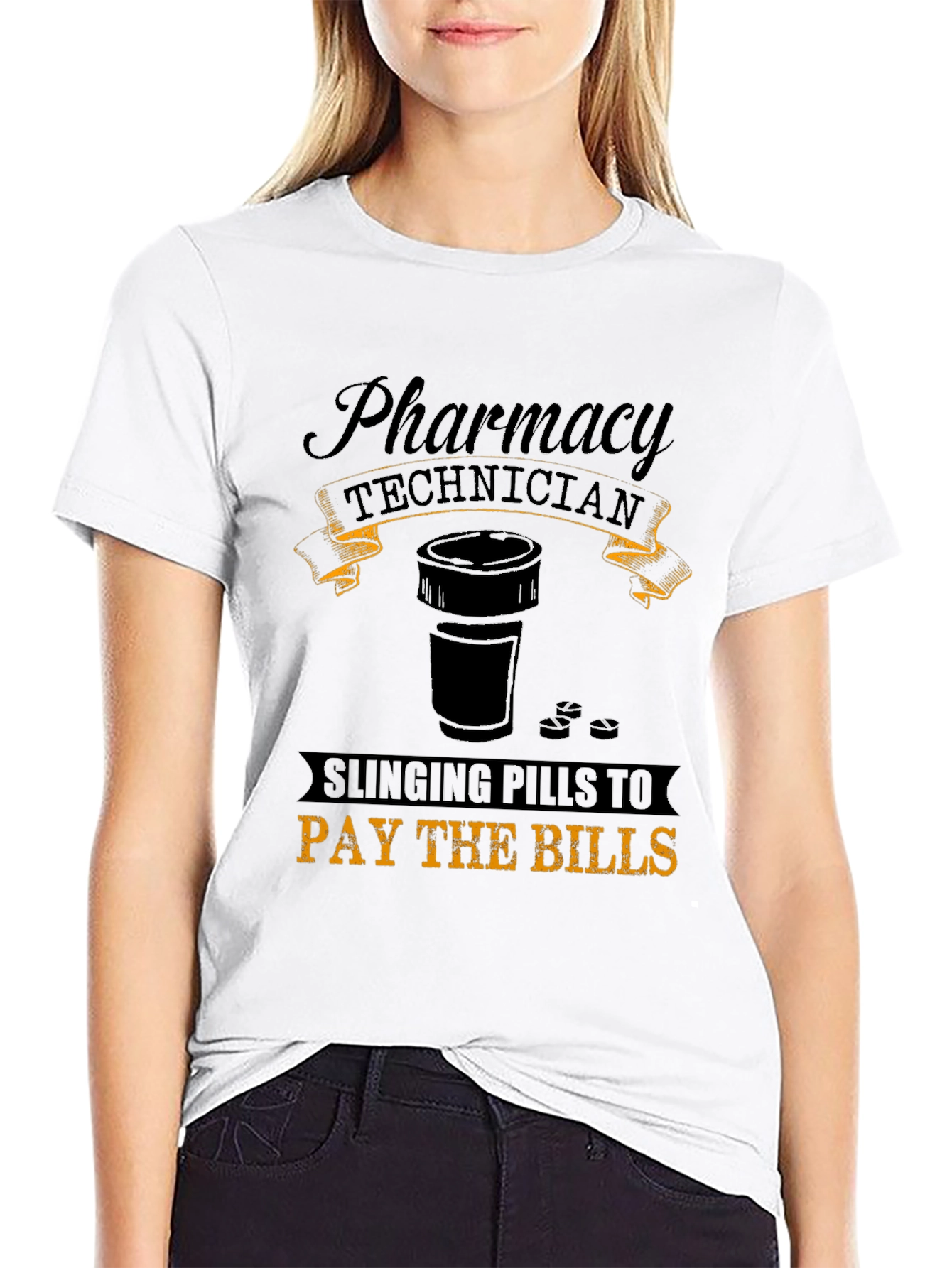 Black Pharmacy Technician Funny Graphic T-Shirt view 9