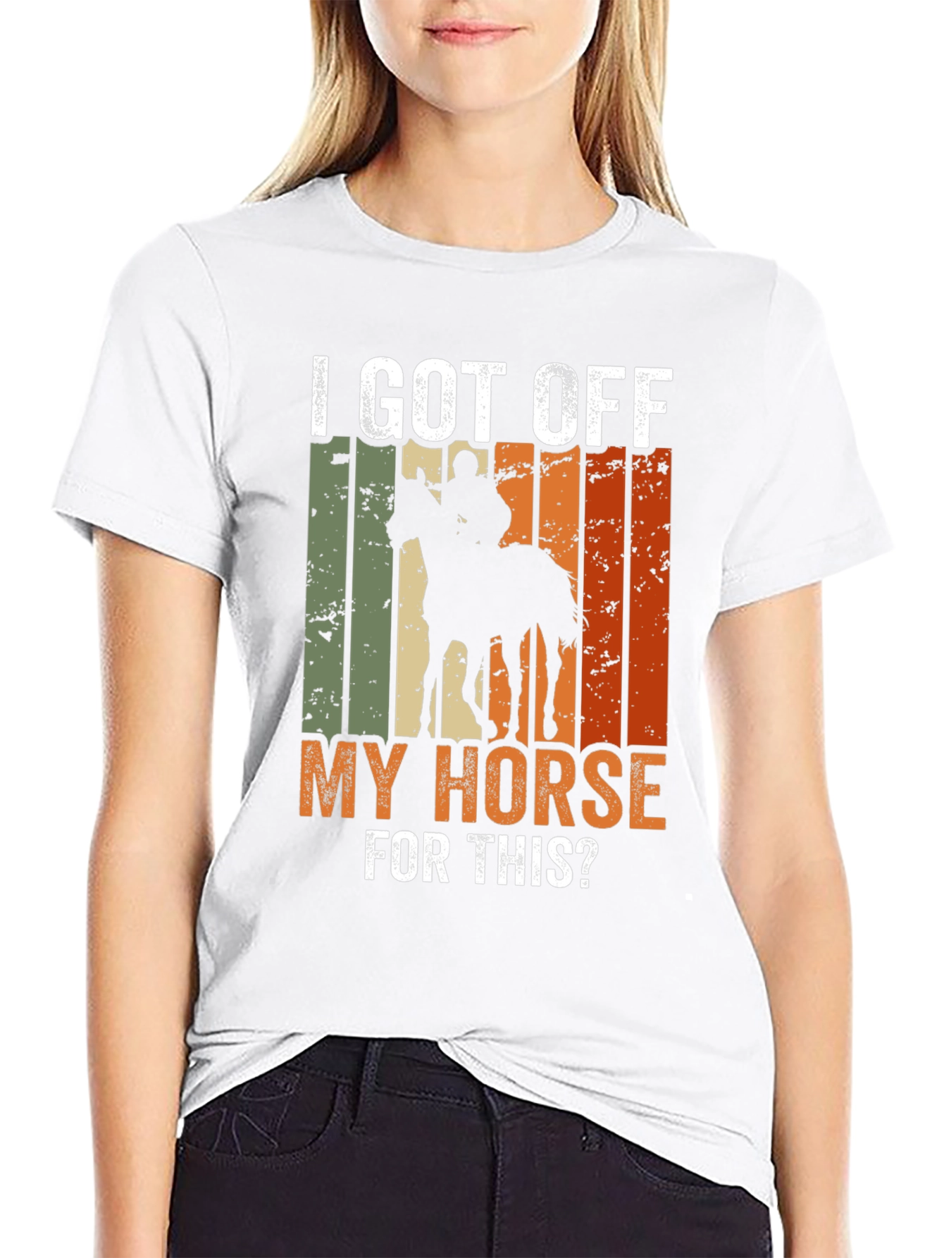 Black I Got Off My Horse For This? Novelty T-Shirt view 9